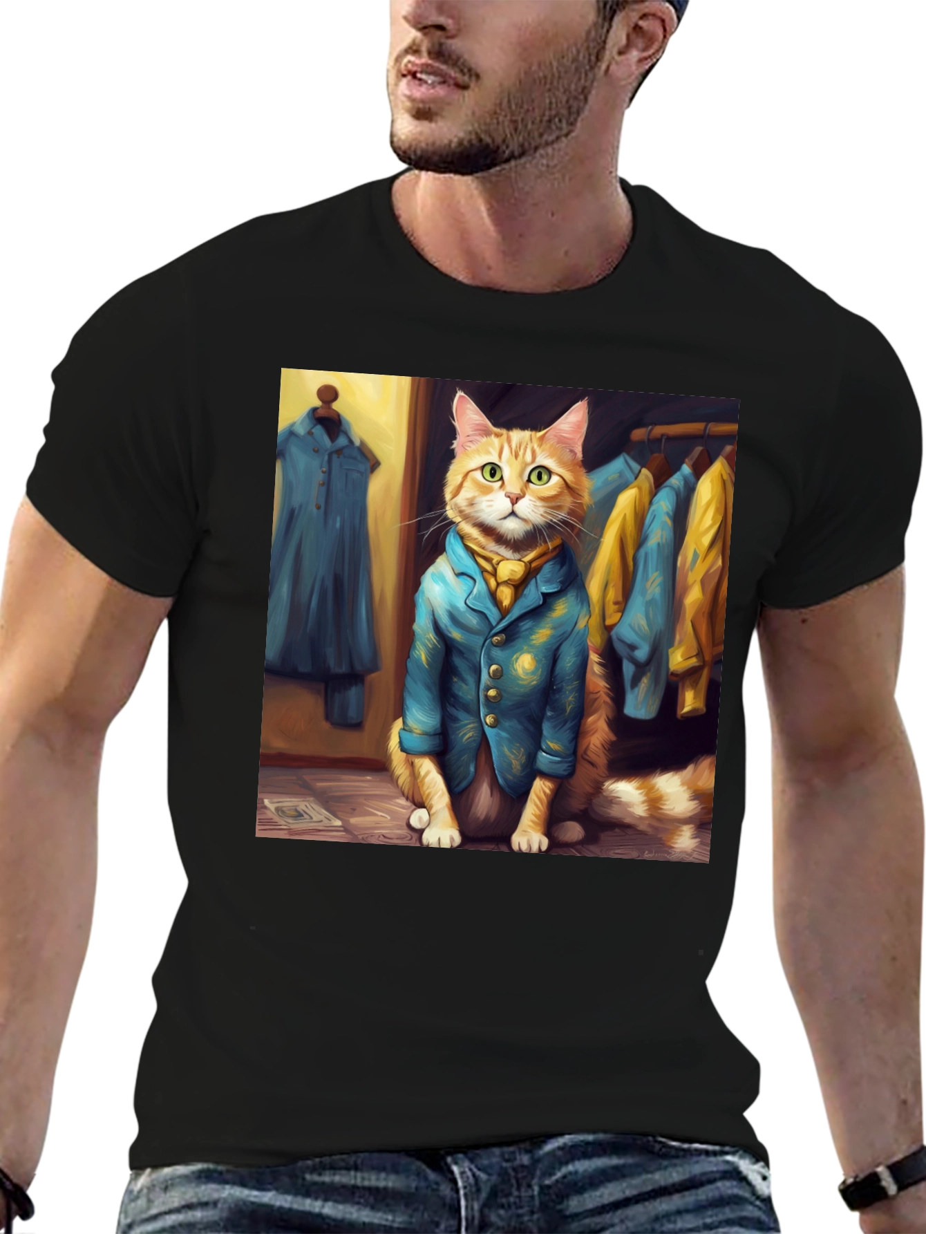 Dapper Cat T-Shirt - Trendy Feline Fashion