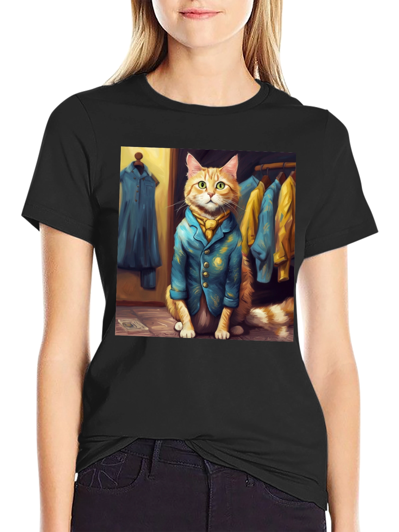 Dapper Cat T-Shirt - Trendy Feline Fashion