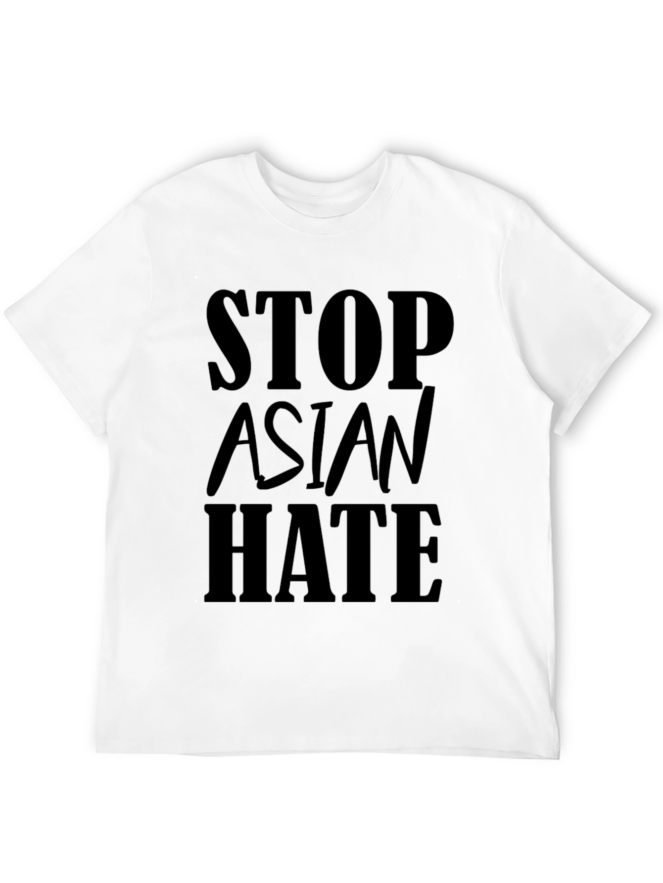 Stop Asian Hate T-Shirt - Black Crew Neck Tee