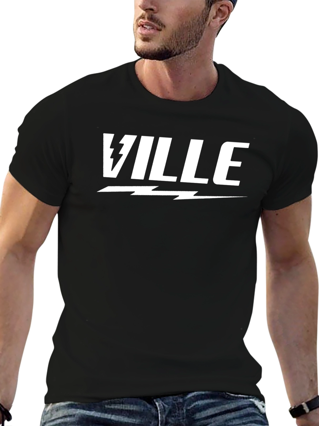 VILLE Graphic Tee - Stylish Black Cotton T-Shirt