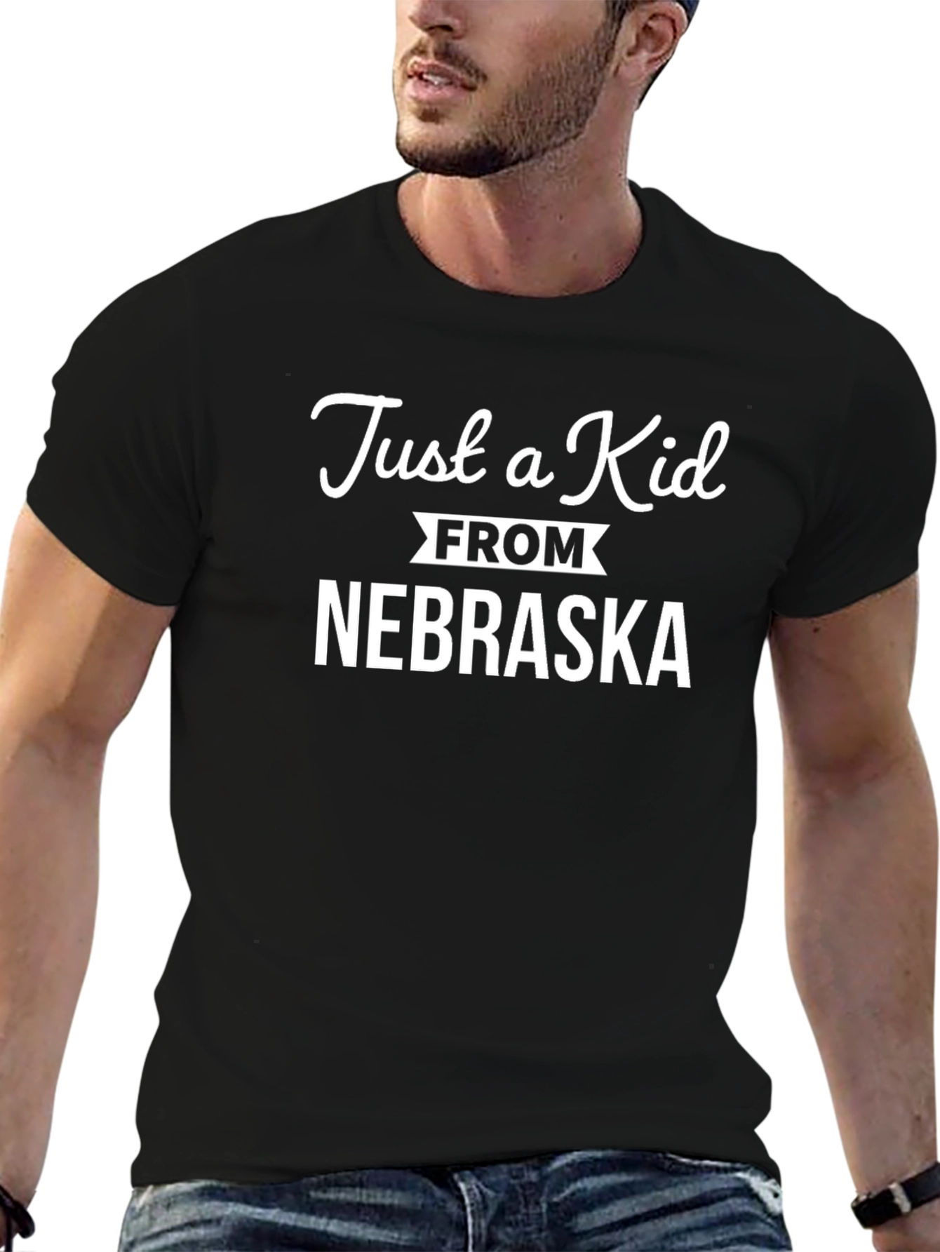 Just a Kid From Nebraska Black T-Shirt