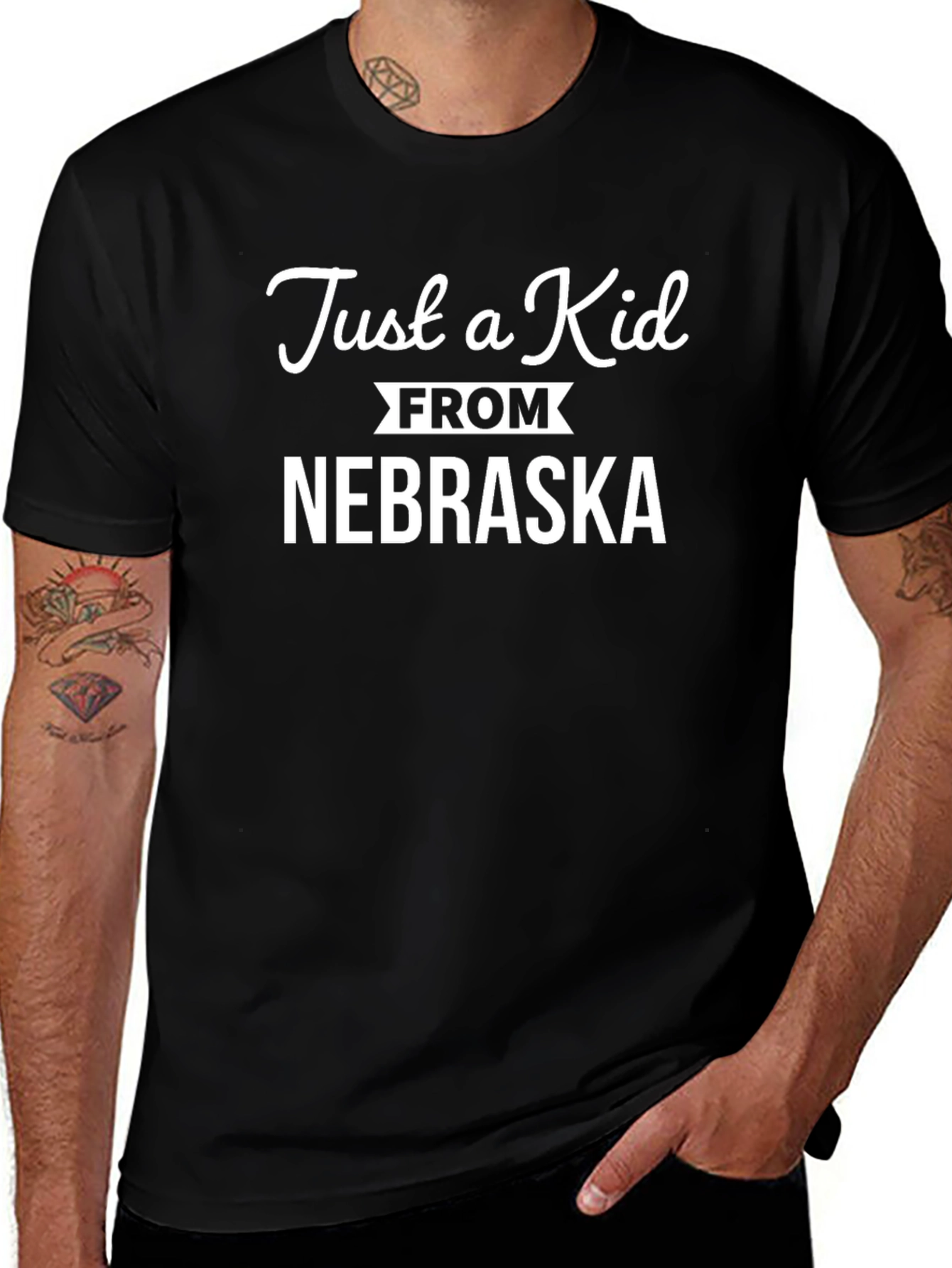 Just a Kid From Nebraska Black T-Shirt