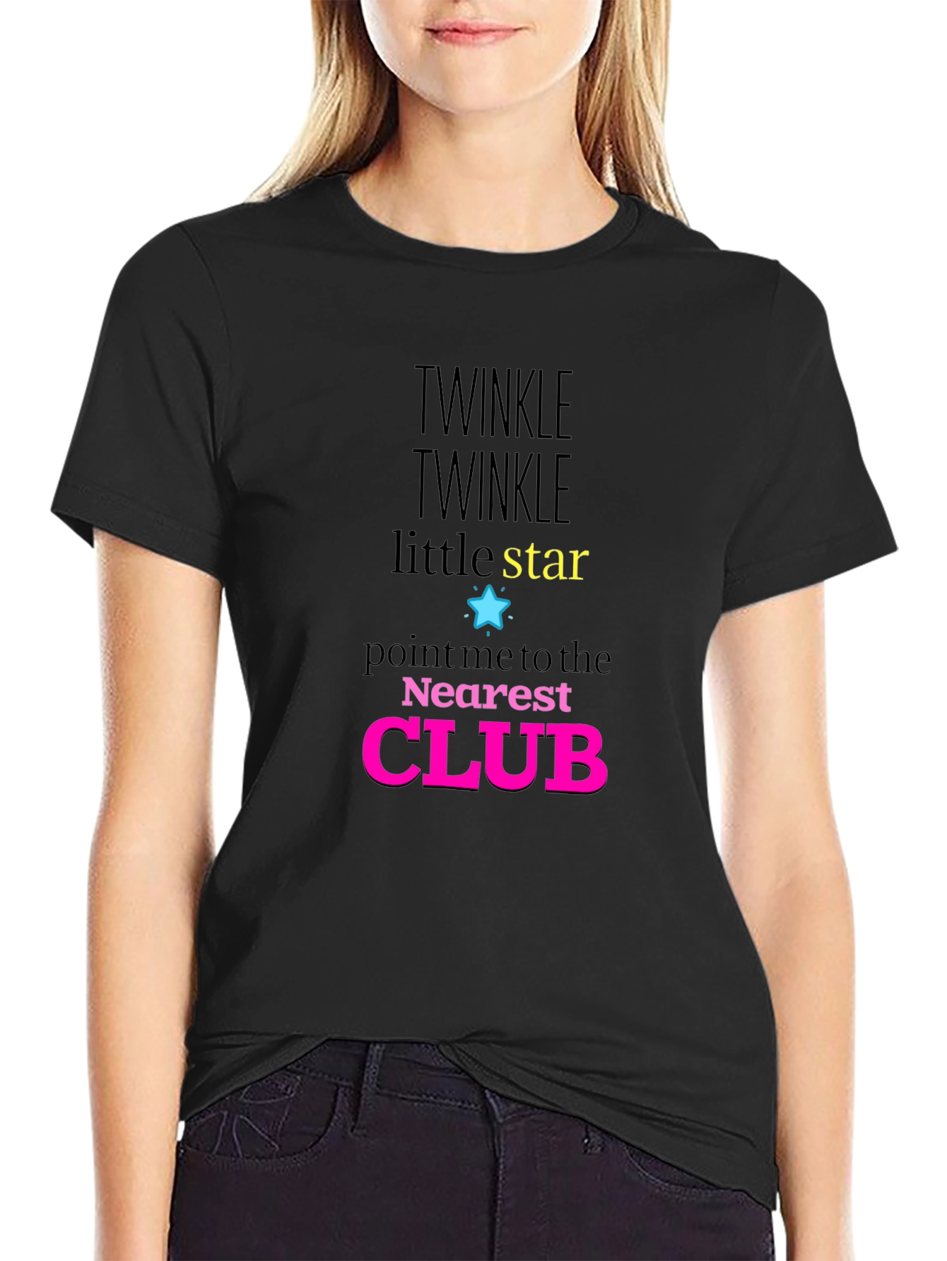 Twinkle Little Star Club Novelty Graphic T-Shirt
