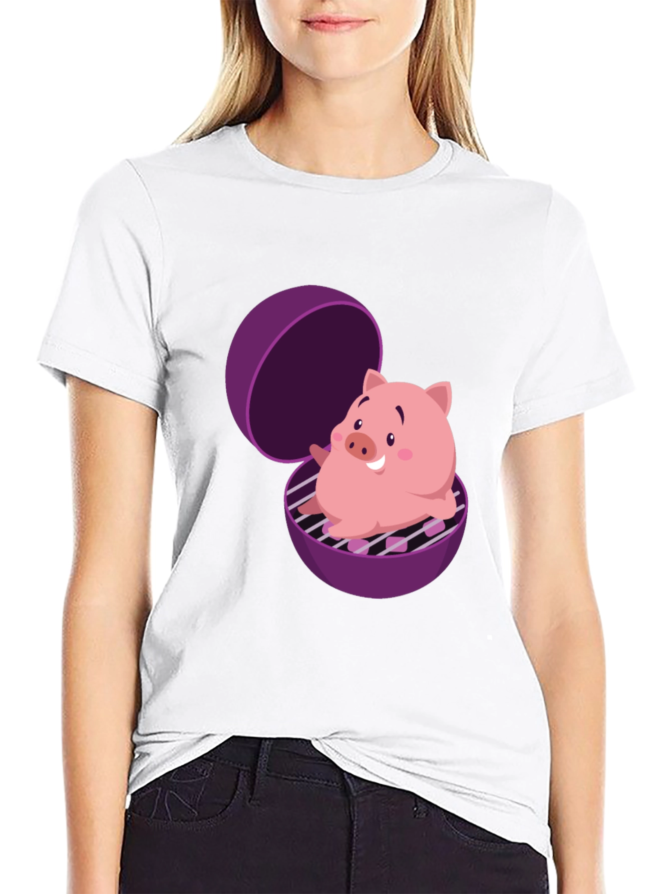 Pig in Grill Funny T-Shirt