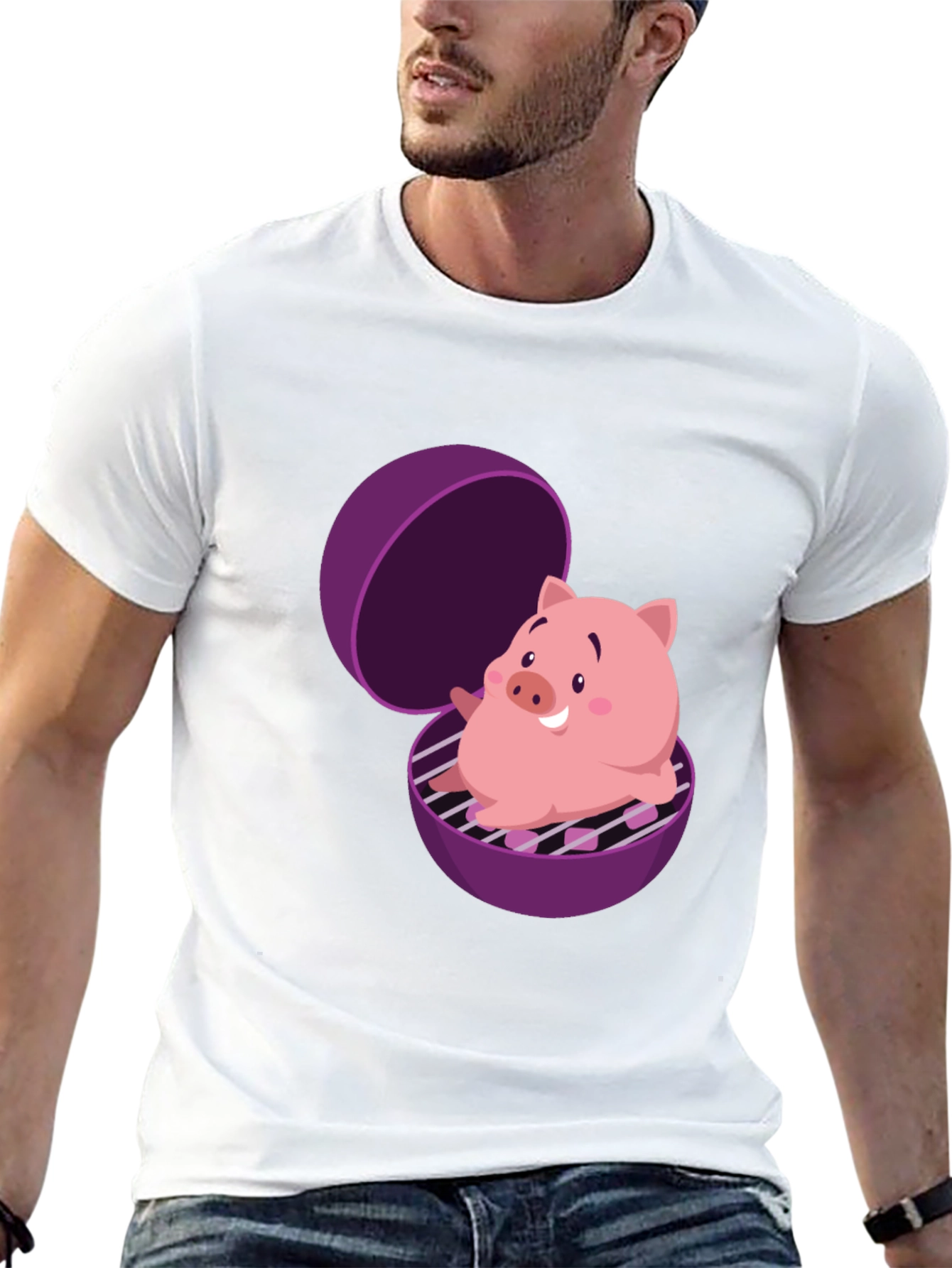 Pig in Grill Funny T-Shirt