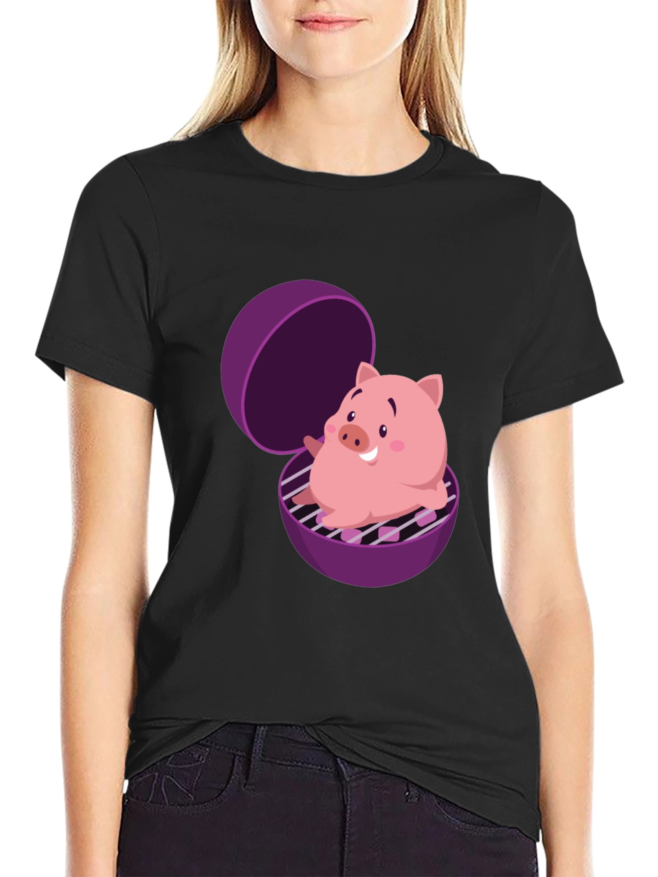 Pig in Grill Funny T-Shirt