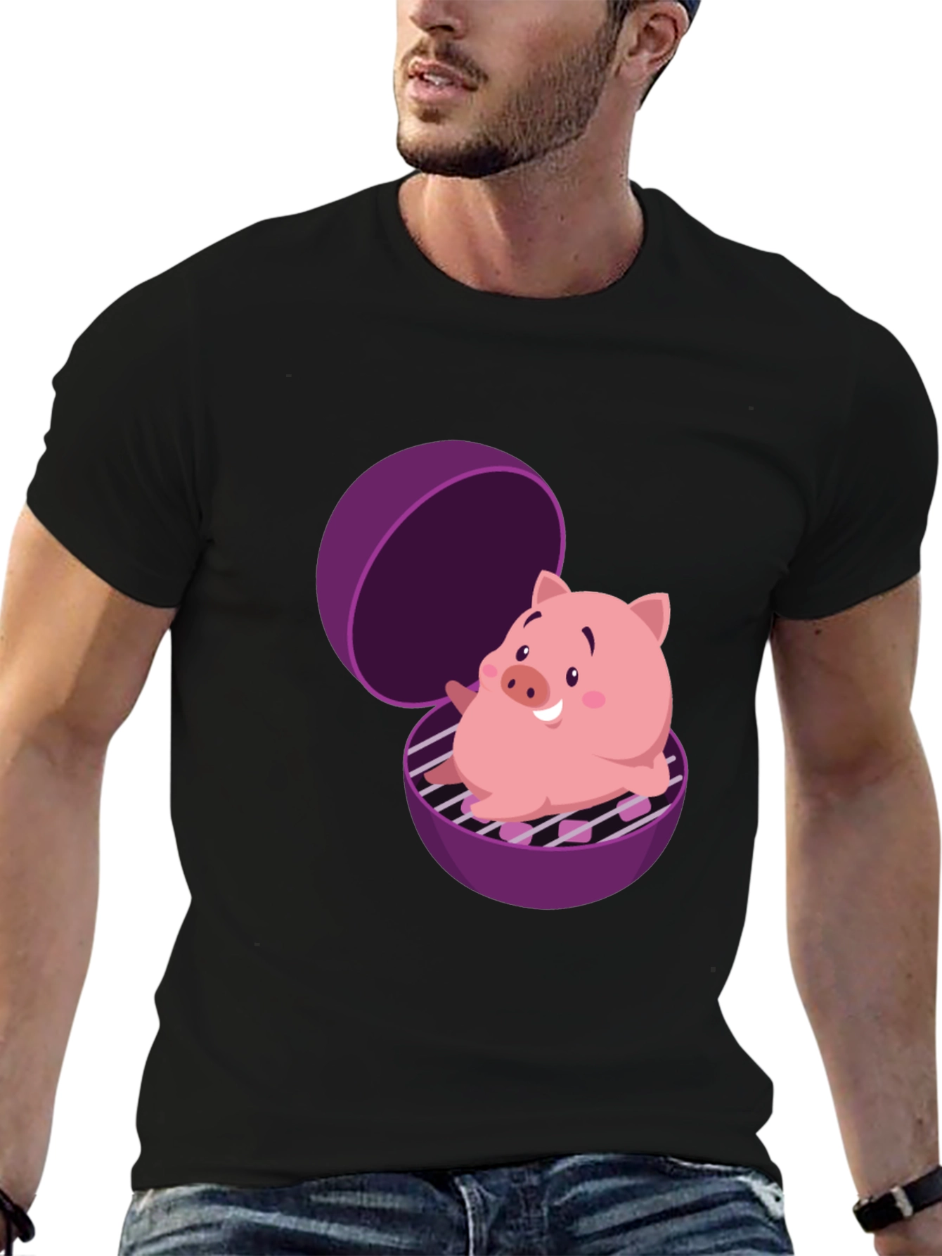 Pig in Grill Funny T-Shirt