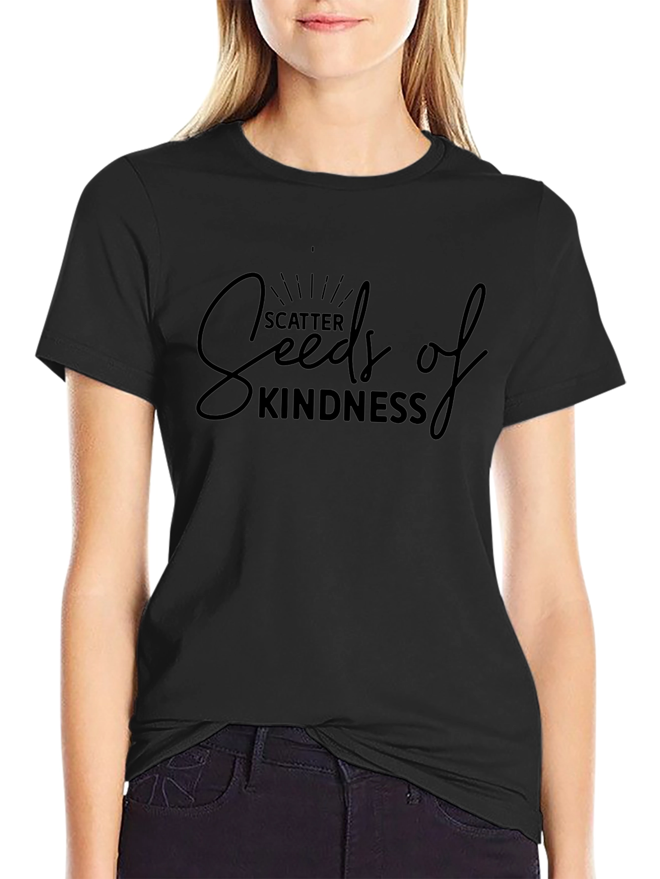 Scatter Seeds of Kindness Black T-Shirt