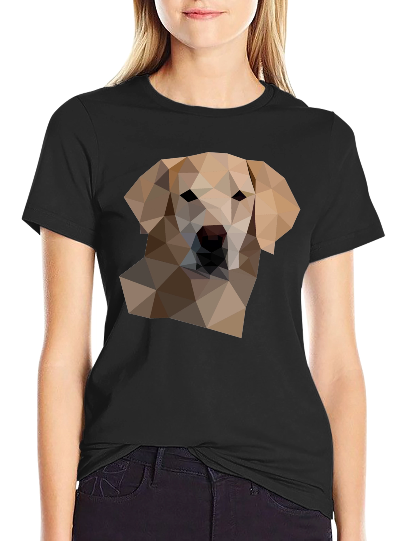Geometric Dog Graphic T-Shirt