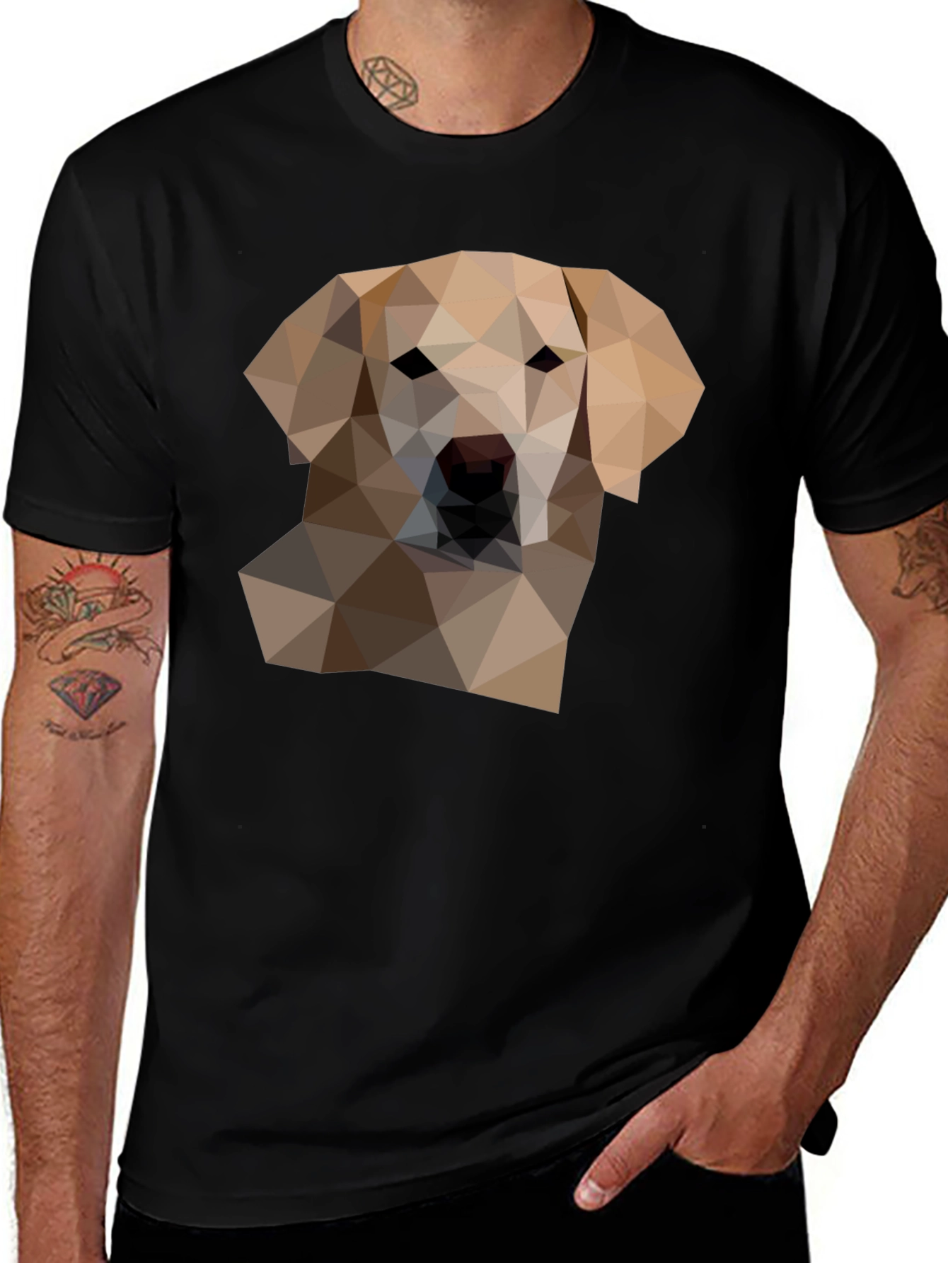Geometric Dog Graphic T-Shirt