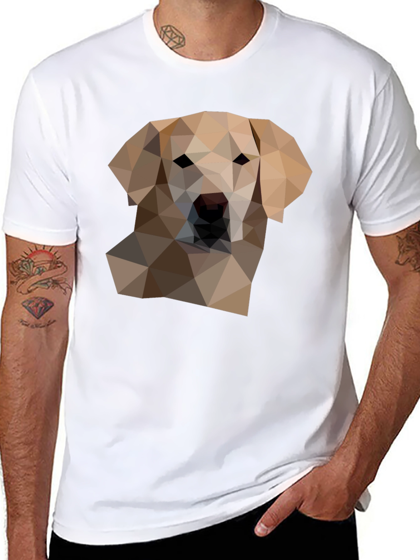 Geometric Dog Graphic T-Shirt