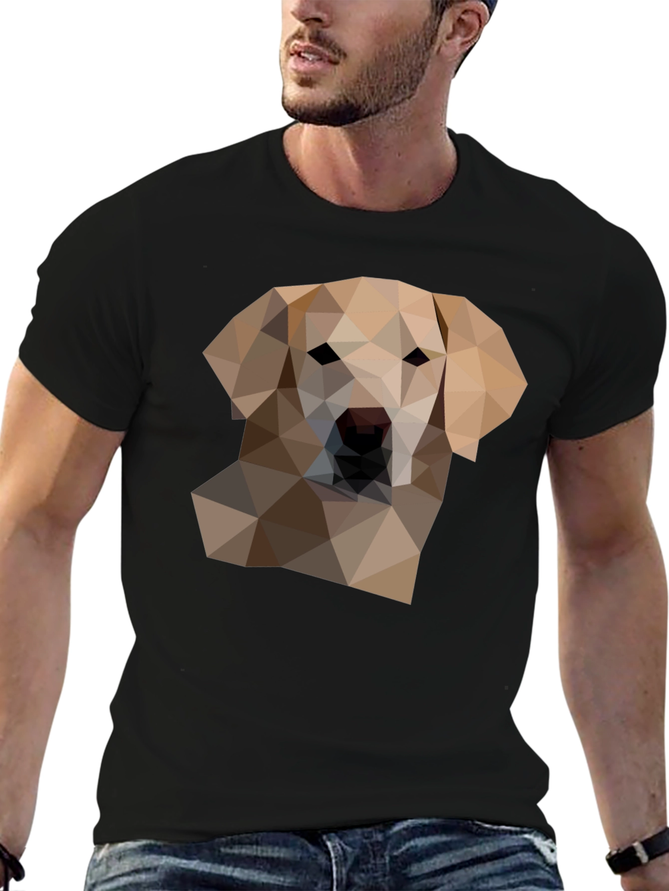 Geometric Dog Graphic T-Shirt
