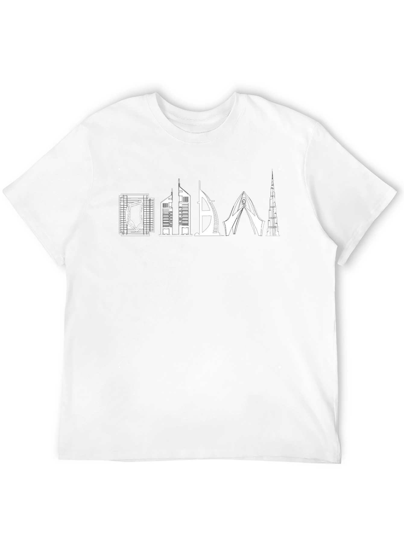Dubai Skyline Graphic Tee - Stylish Black T-Shirt