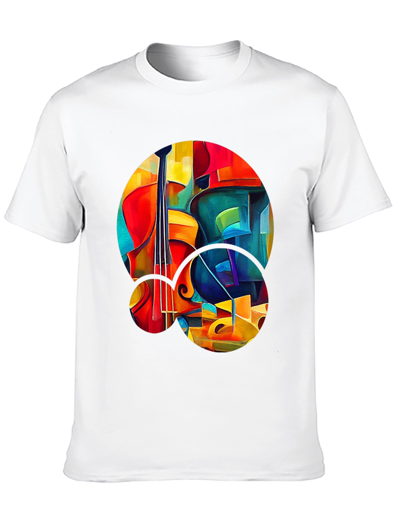 Abstract Cello Graphic Print Black T-Shirt