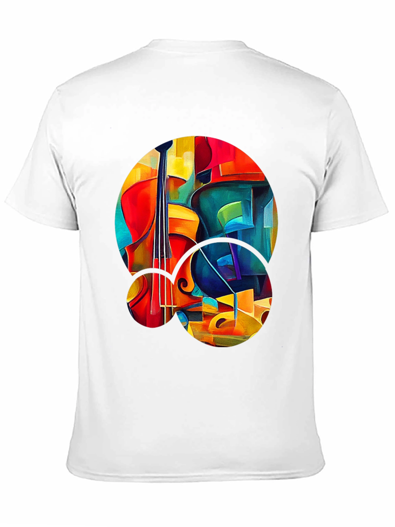 Abstract Cello Graphic Print Black T-Shirt