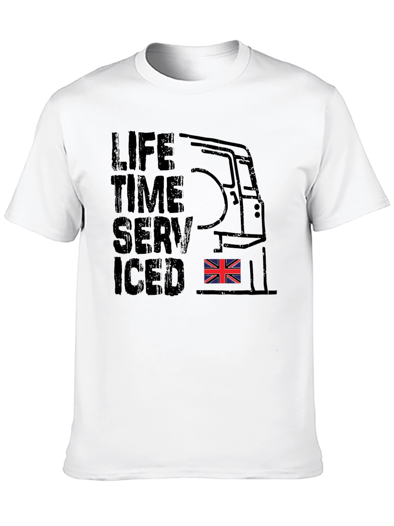 Lifetime Serviced Union Jack Black T-Shirt