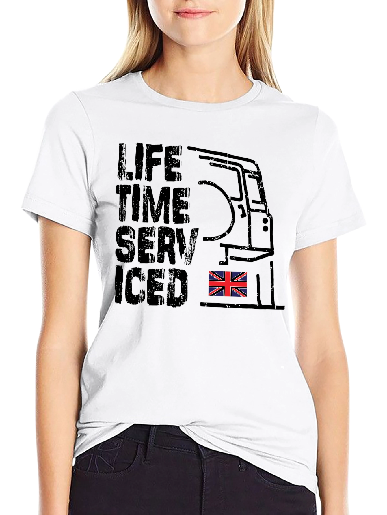 Lifetime Serviced Union Jack Black T-Shirt