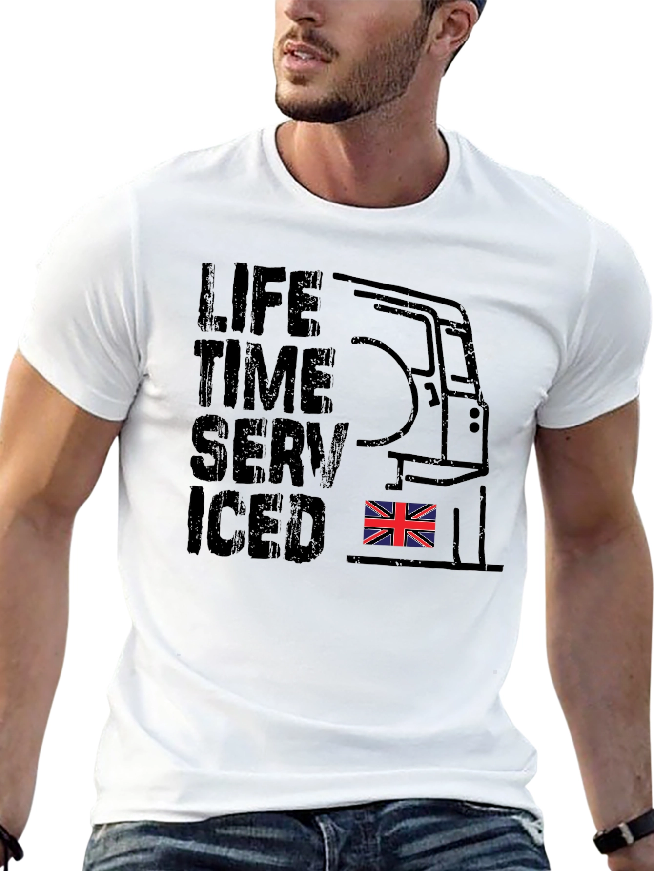 Lifetime Serviced Union Jack Black T-Shirt