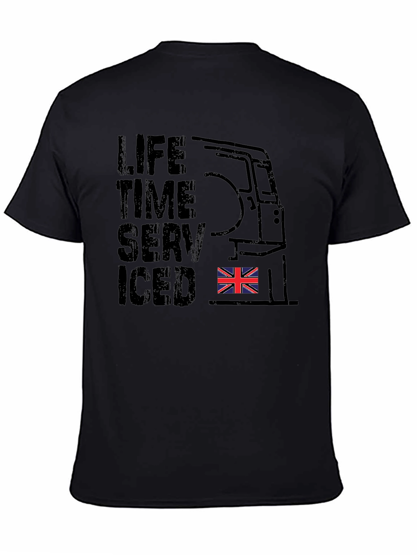 Lifetime Serviced Union Jack Black T-Shirt