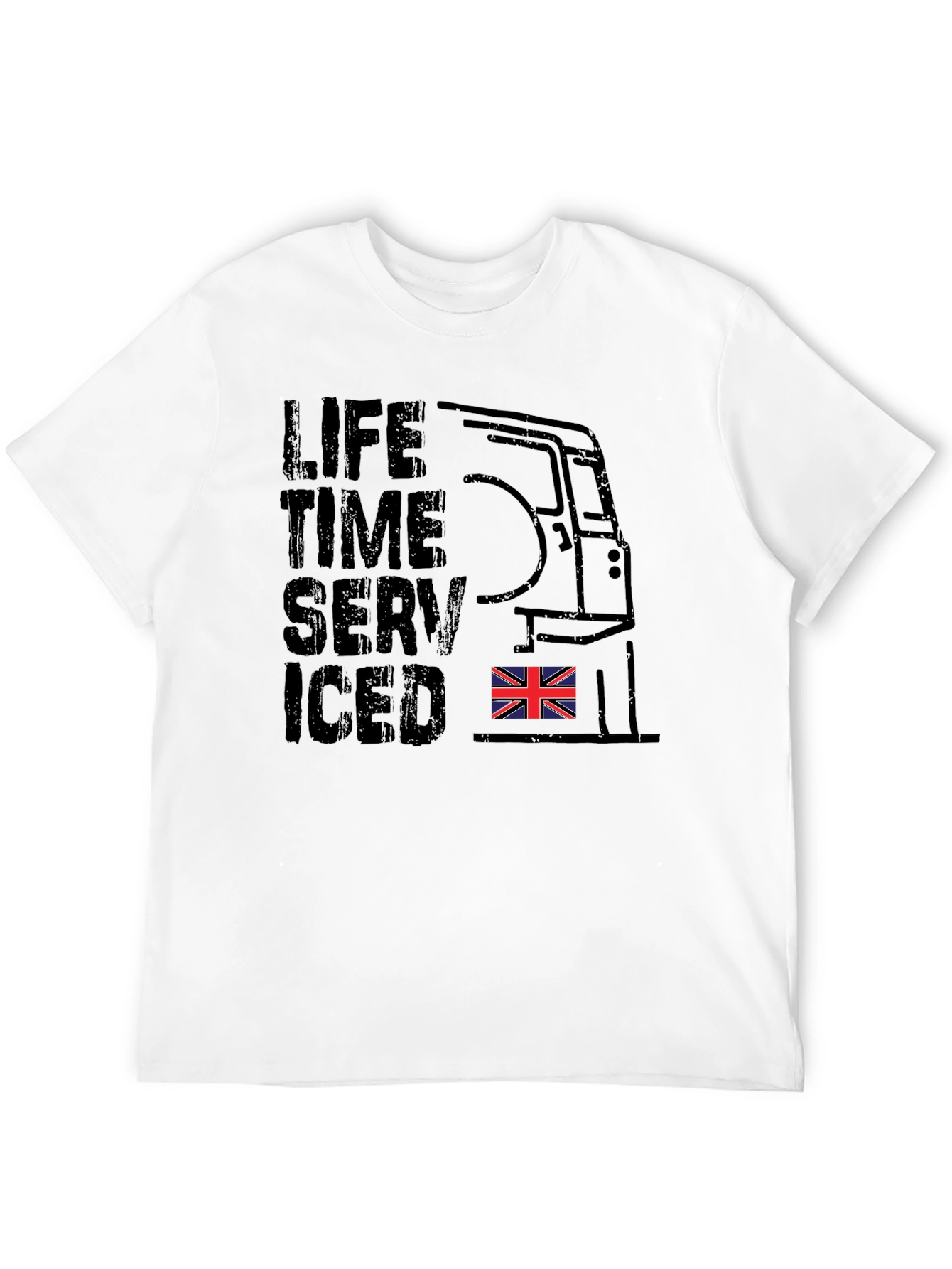 Lifetime Serviced Union Jack Black T-Shirt