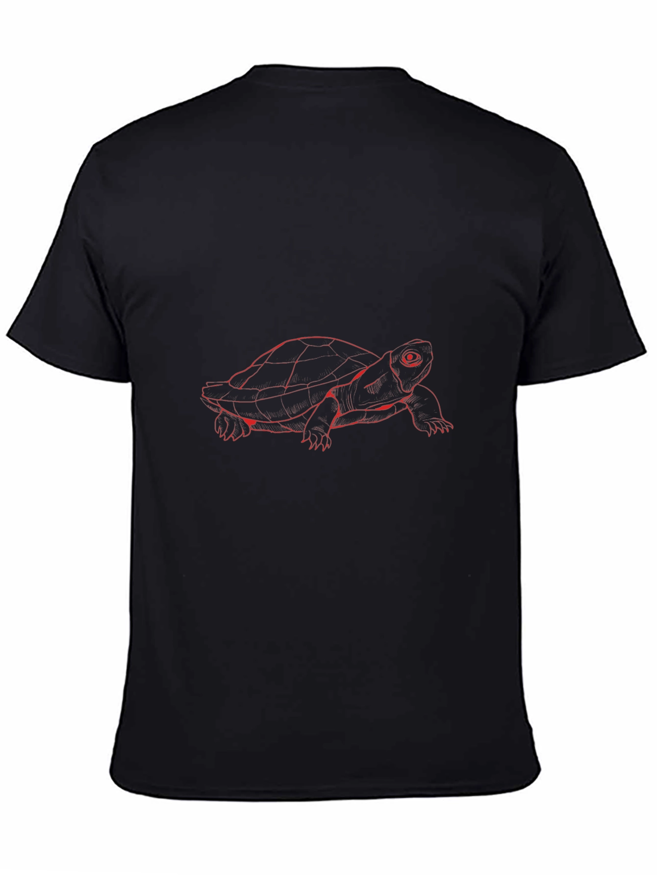 Red Turtle Graphic Black T-Shirt