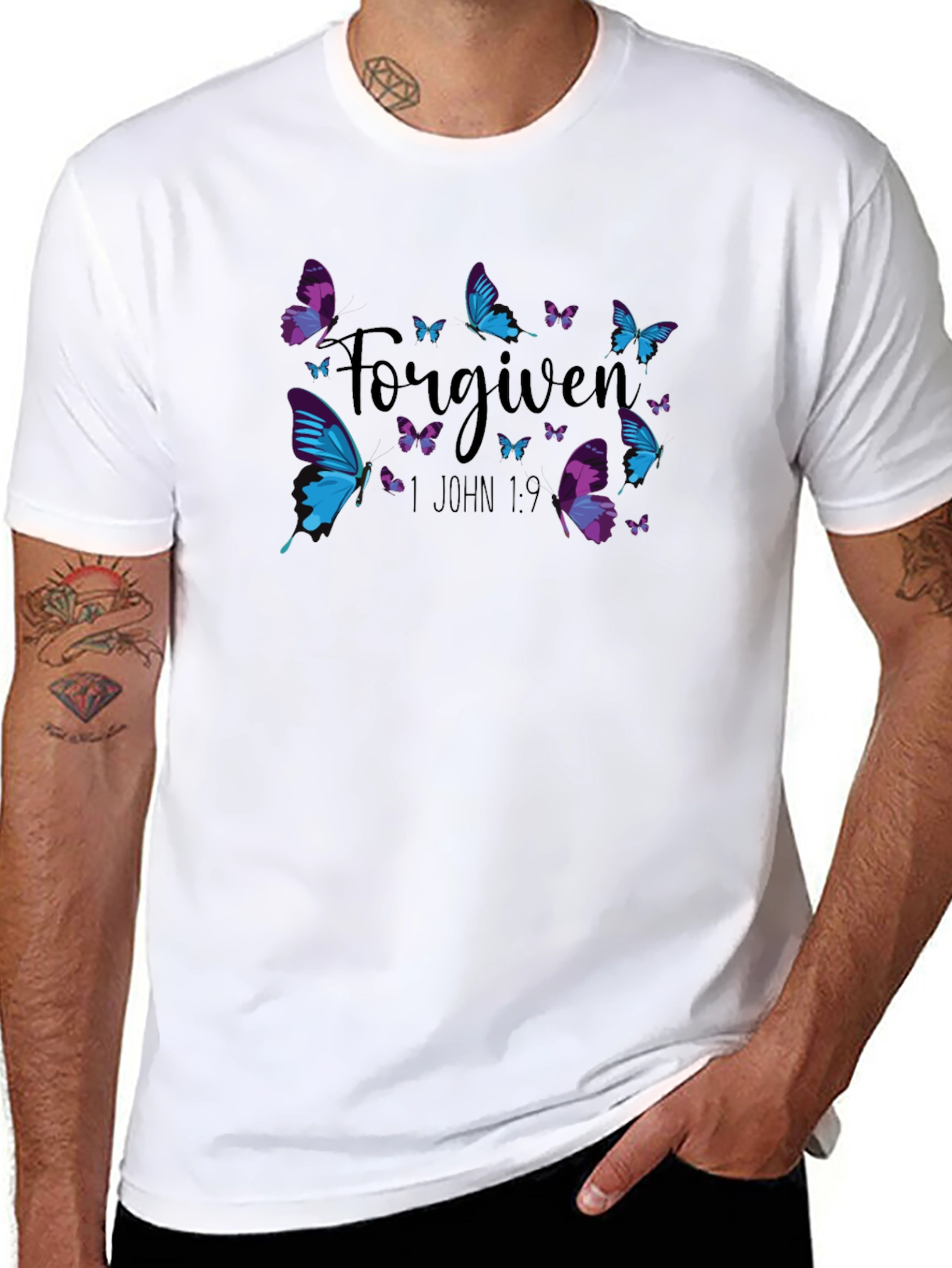Forgiven Butterfly Graphic Tee - Christian T-Shirt