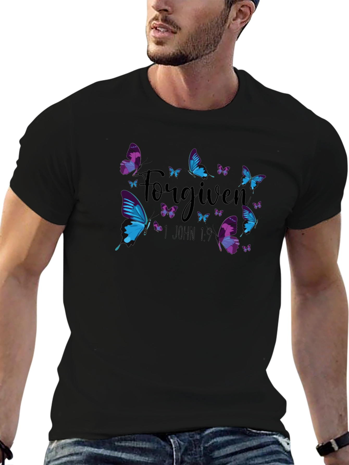 Forgiven Butterfly Graphic Tee - Christian T-Shirt