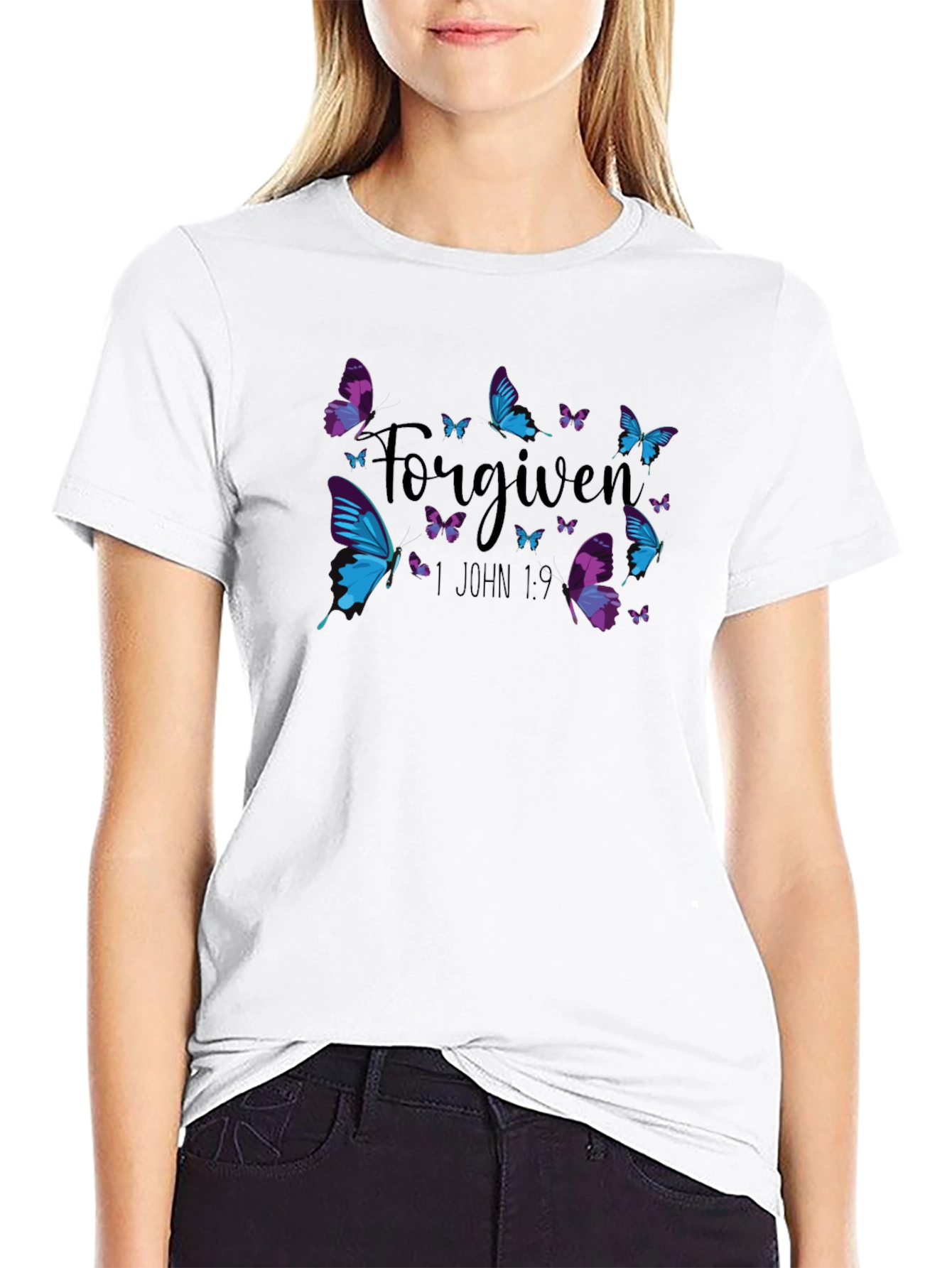 Forgiven Butterfly Graphic Tee - Christian T-Shirt