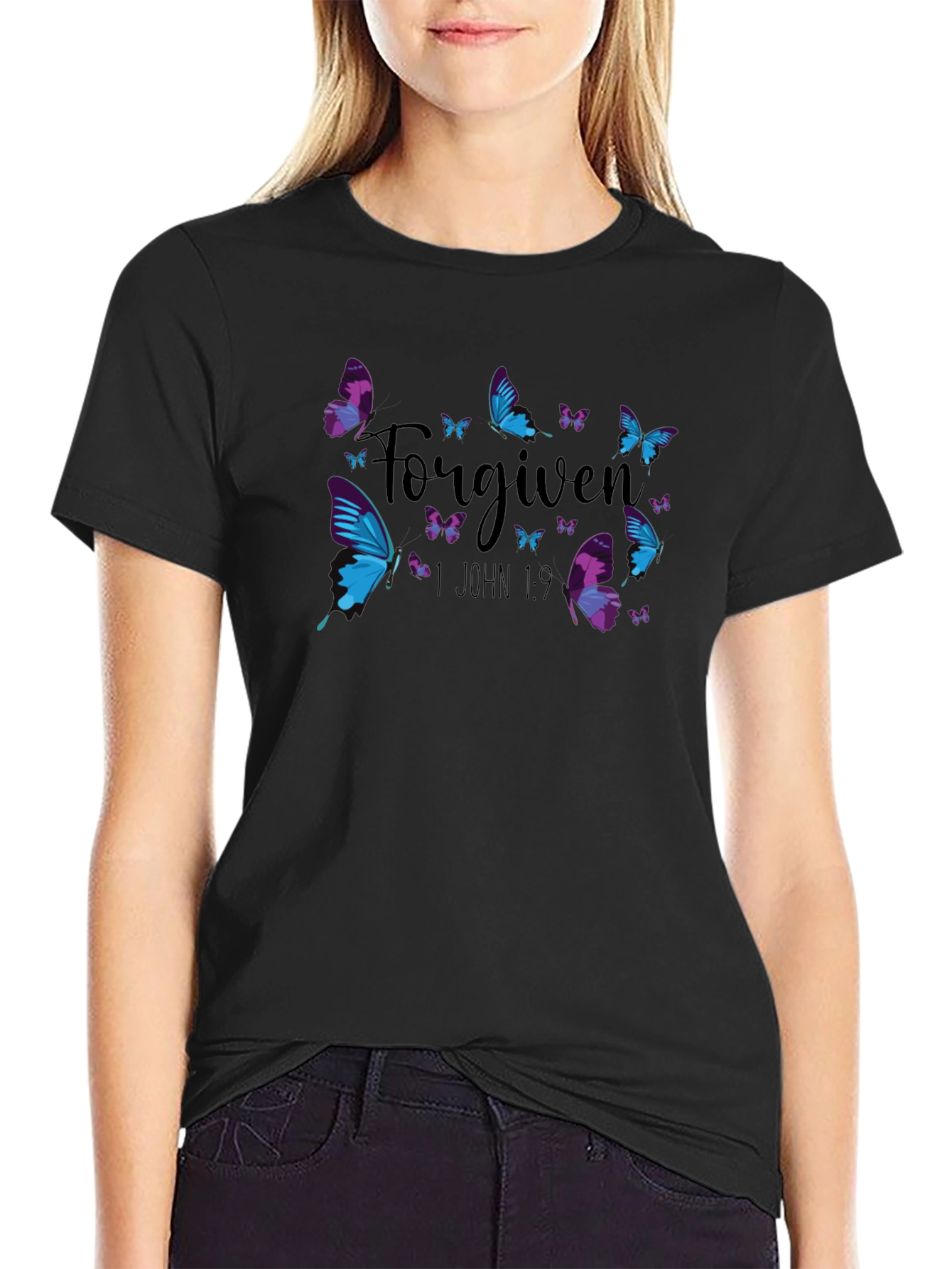 Forgiven Butterfly Graphic Tee - Christian T-Shirt