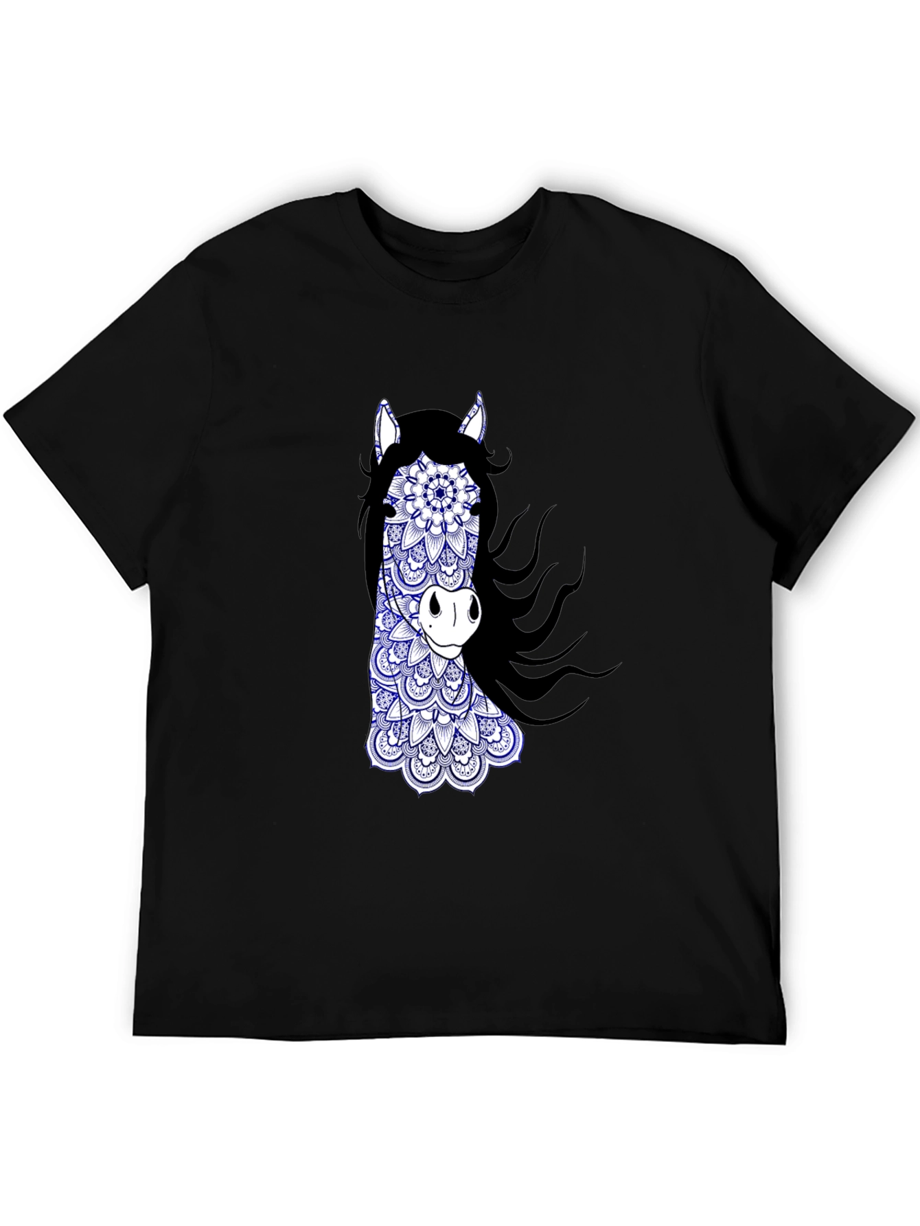 Horse Mandala Graphic Tee - Black