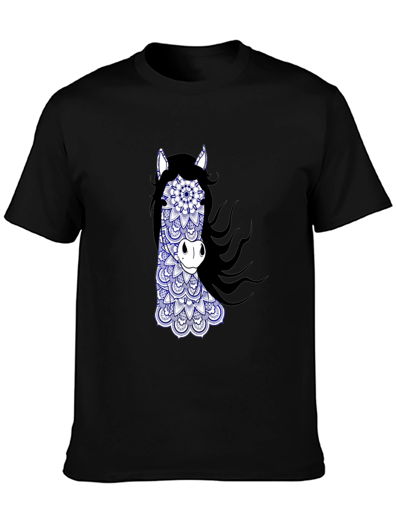 Horse Mandala Graphic Tee - Black