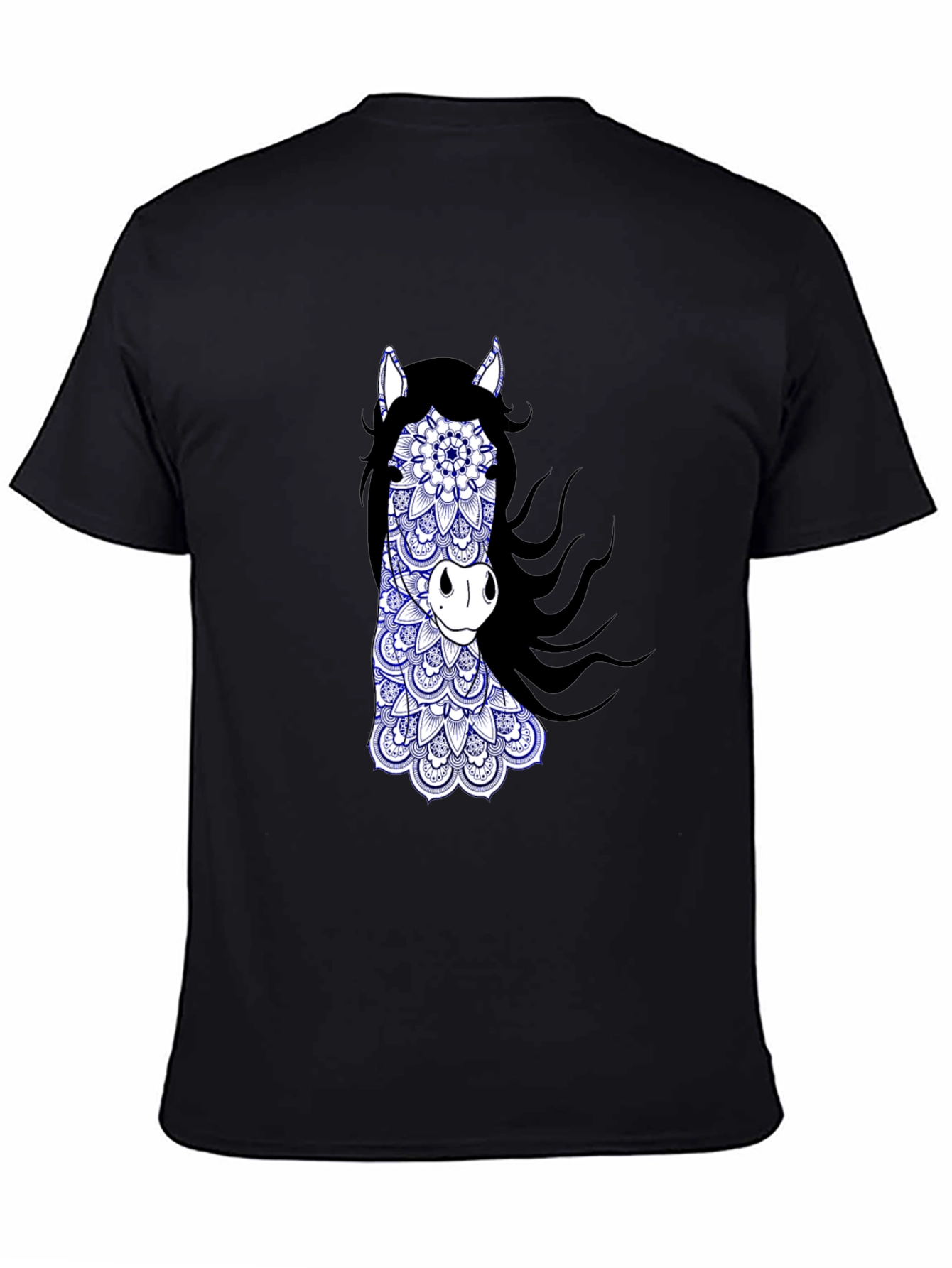 Horse Mandala Graphic Tee - Black