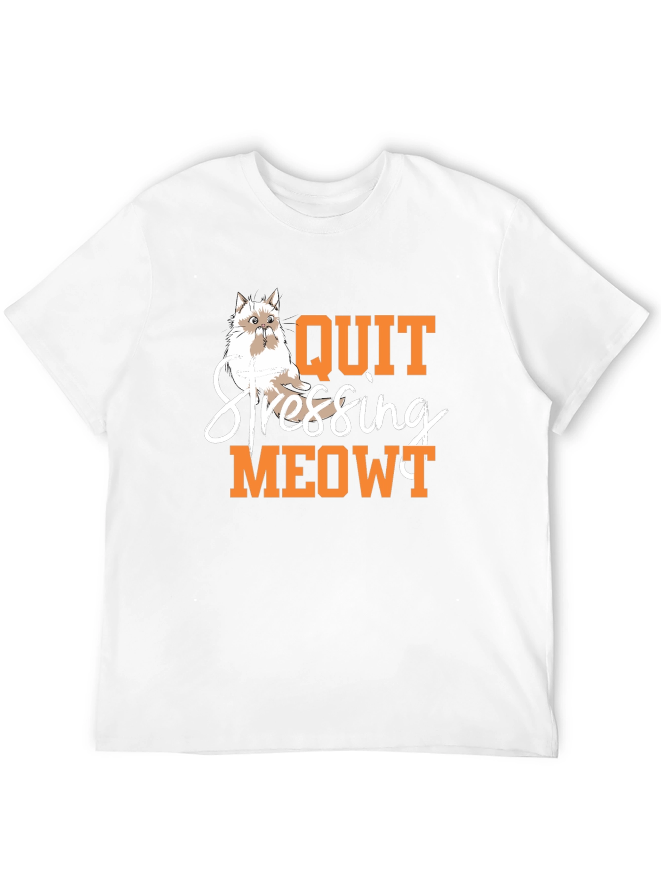 Quit Stressing Meowy T-Shirt - Cat Lover Tee