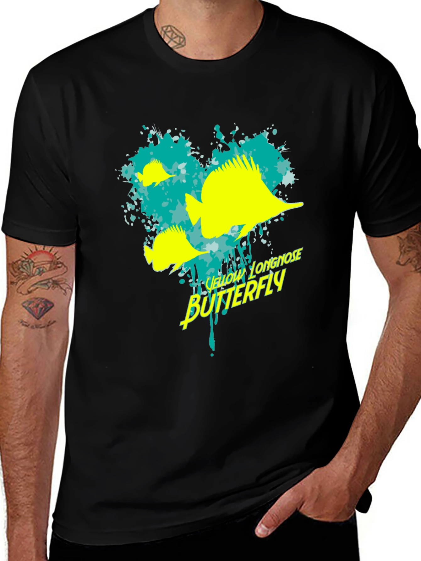 Yellow Longnose Butterfly Graphic Tee