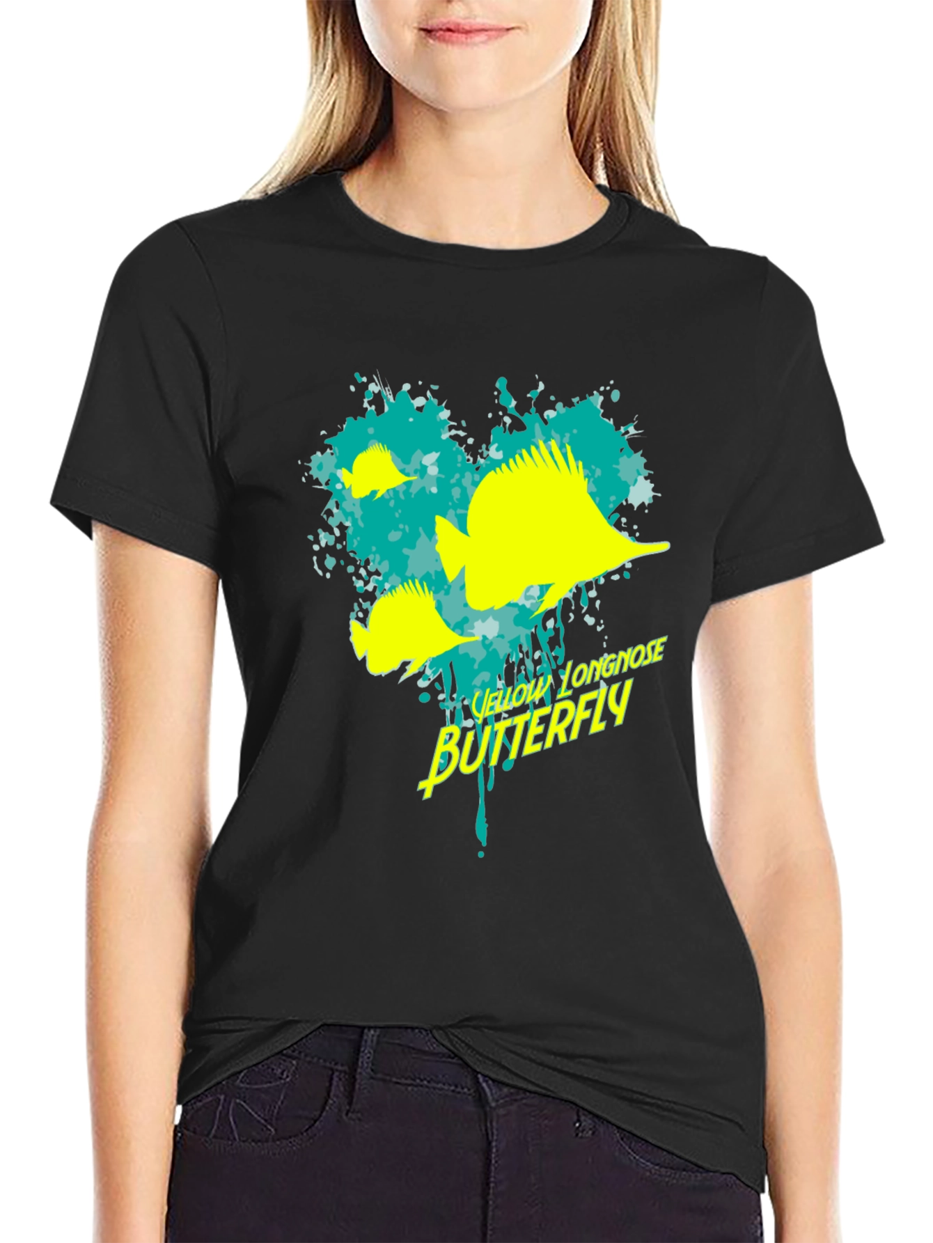 Yellow Longnose Butterfly Graphic Tee