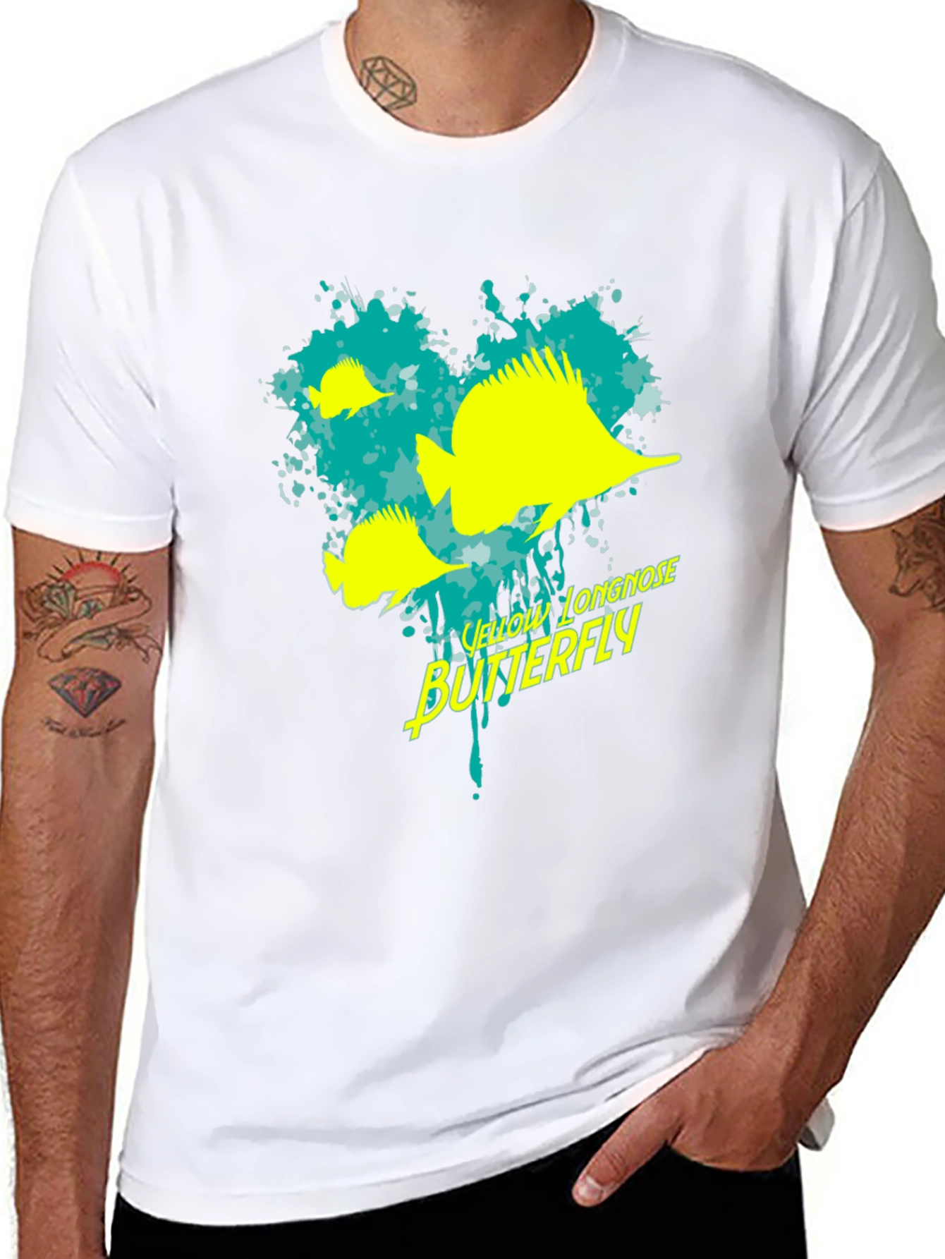 Yellow Longnose Butterfly Graphic Tee