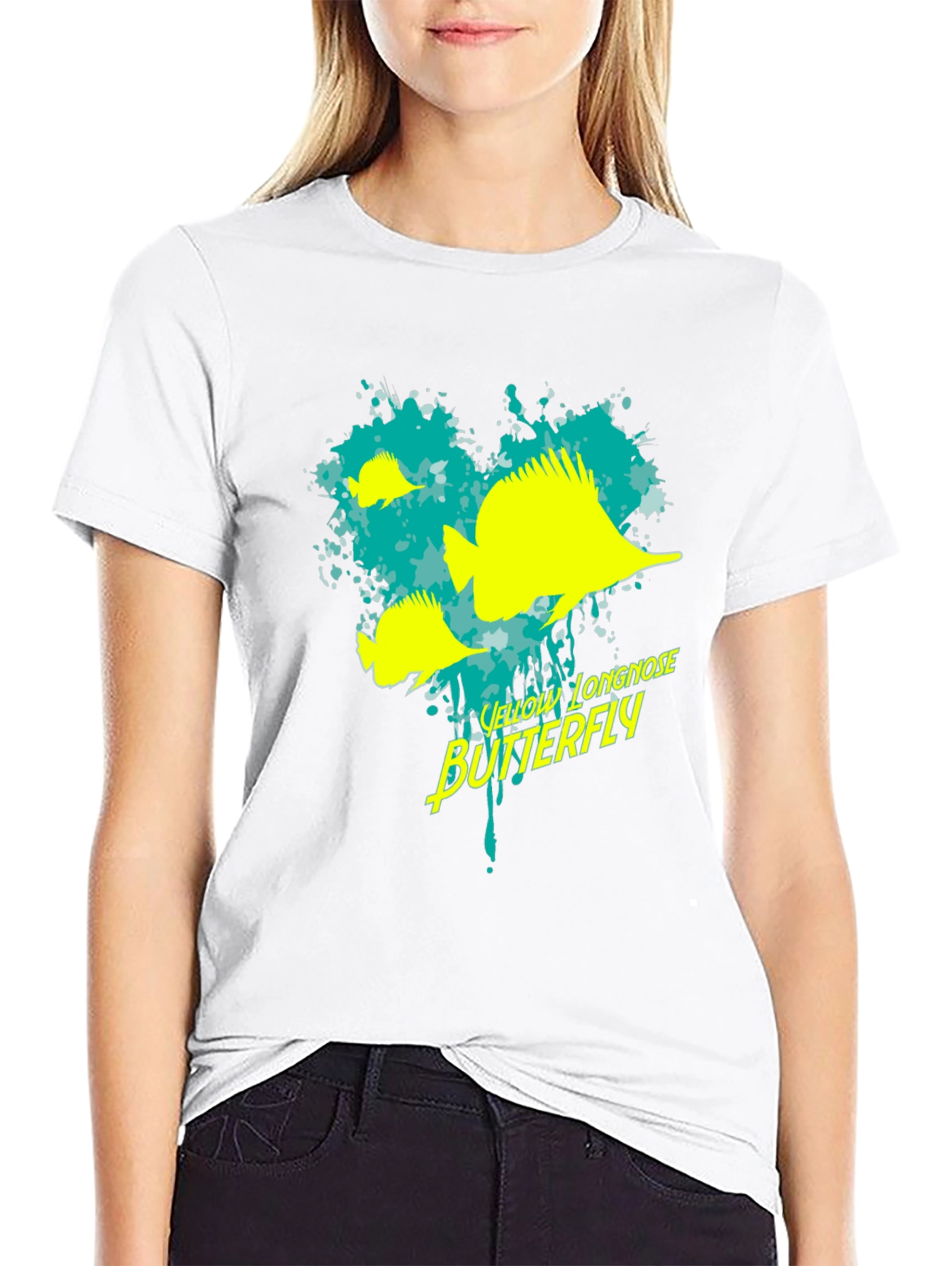 Yellow Longnose Butterfly Graphic Tee