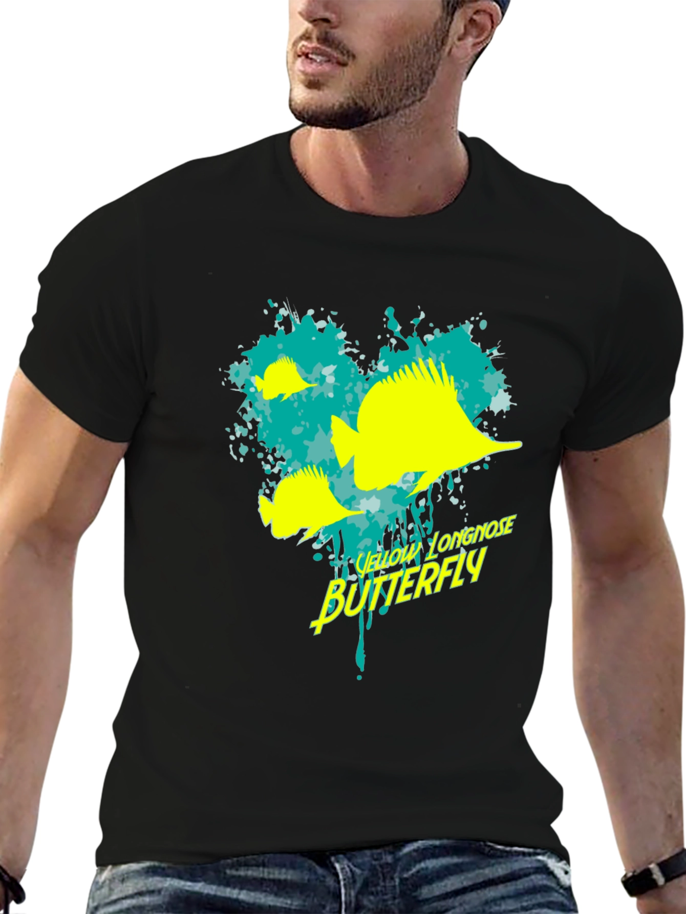 Yellow Longnose Butterfly Graphic Tee