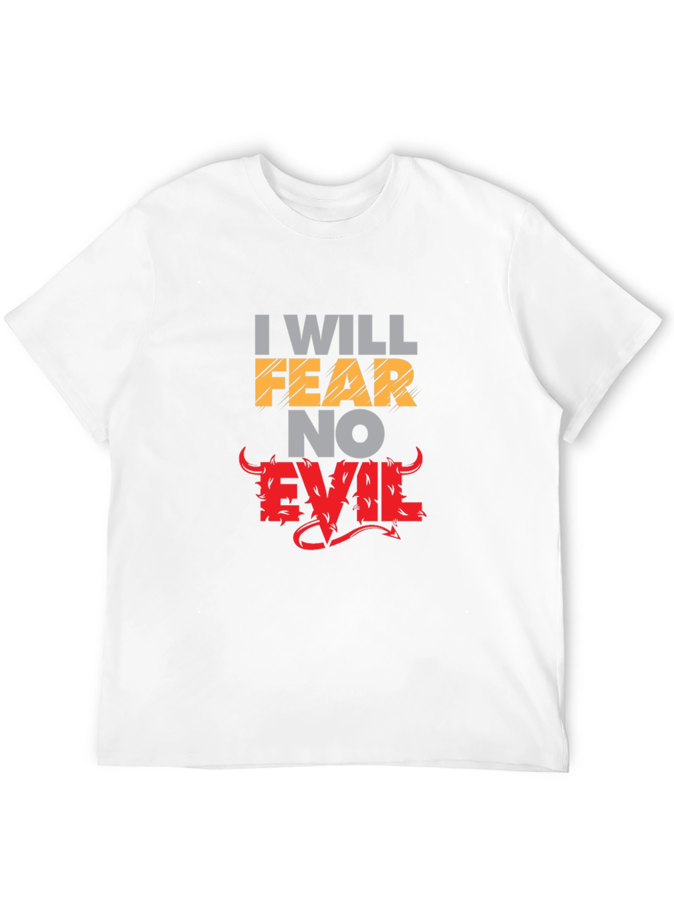 Fear No Evil Graphic Print Black Tee
