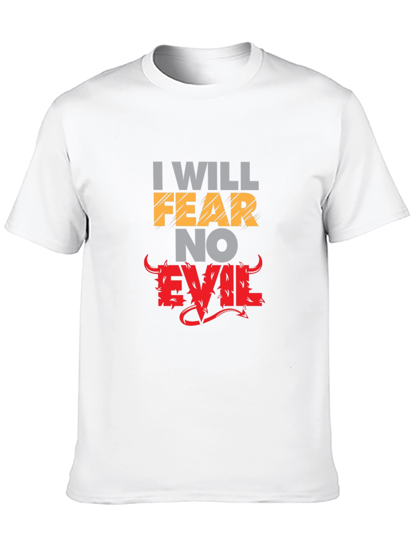Fear No Evil Graphic Print Black Tee