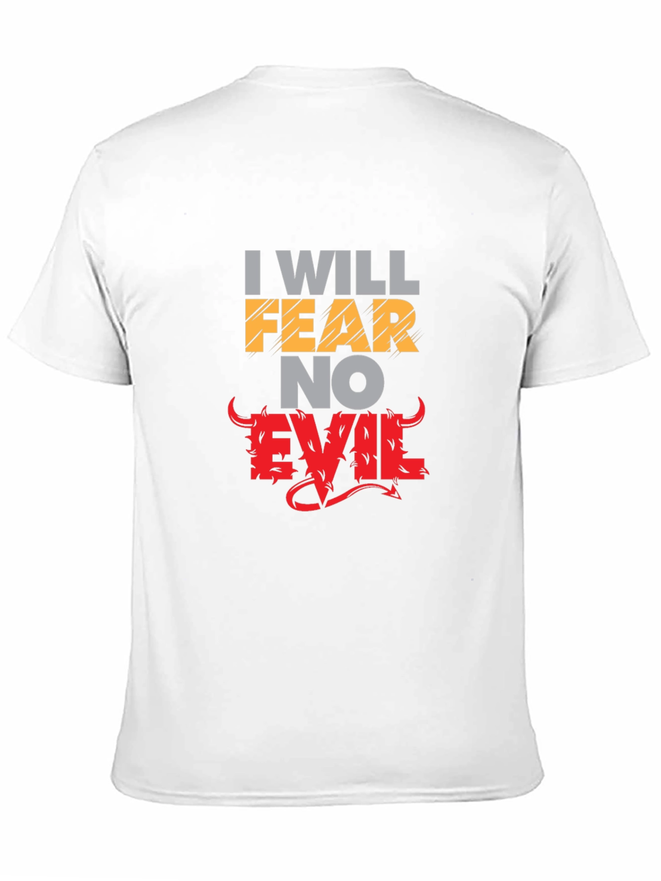Fear No Evil Graphic Print Black Tee