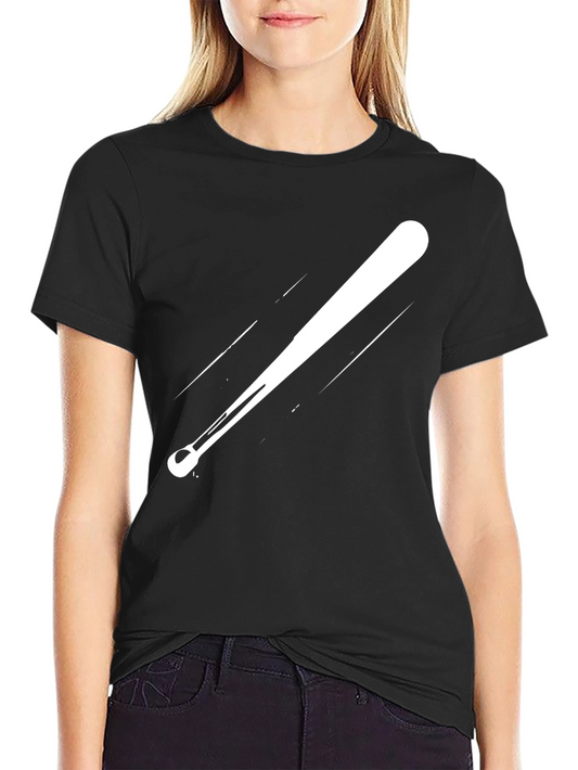Black Baseball Bat Graphic Tee - Sporty Style