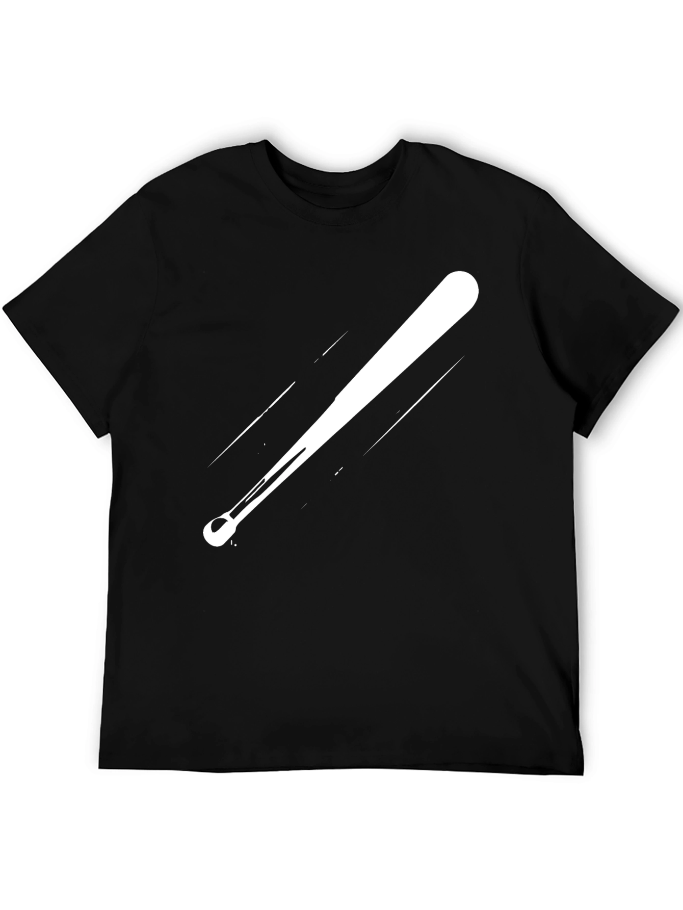 Black Baseball Bat Graphic Tee - Sporty Style