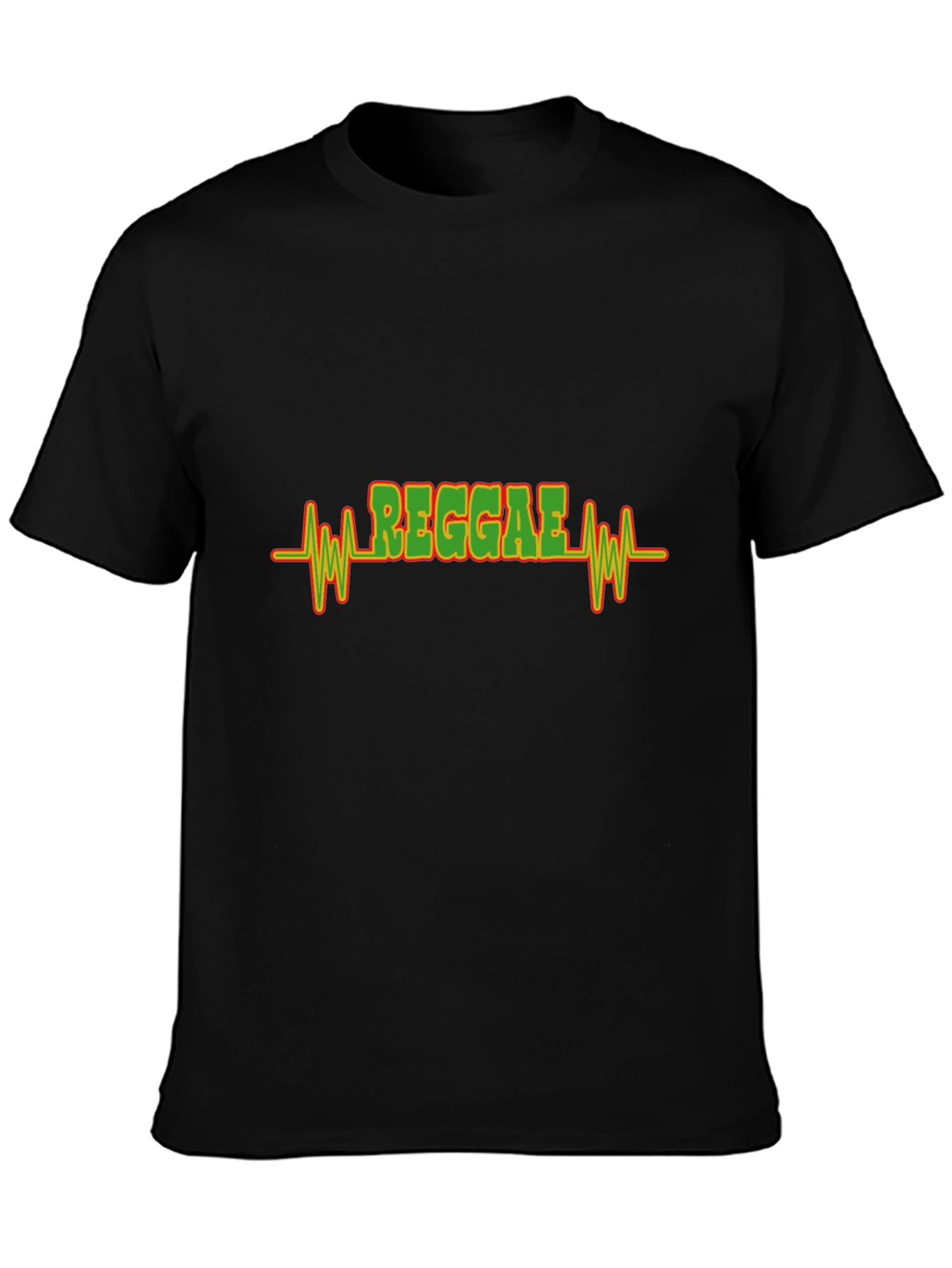 Reggae Heartbeat Graphic T-Shirt - Black