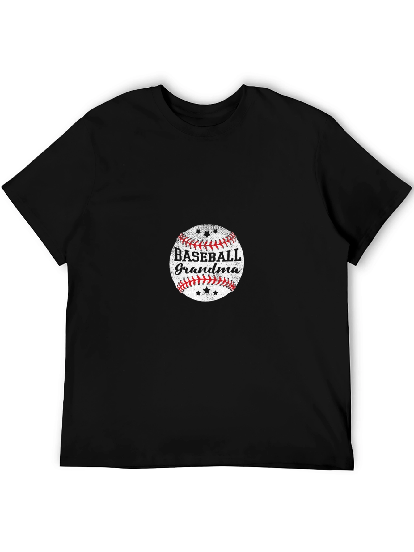 Baseball Grandma Graphic T-Shirt - Black