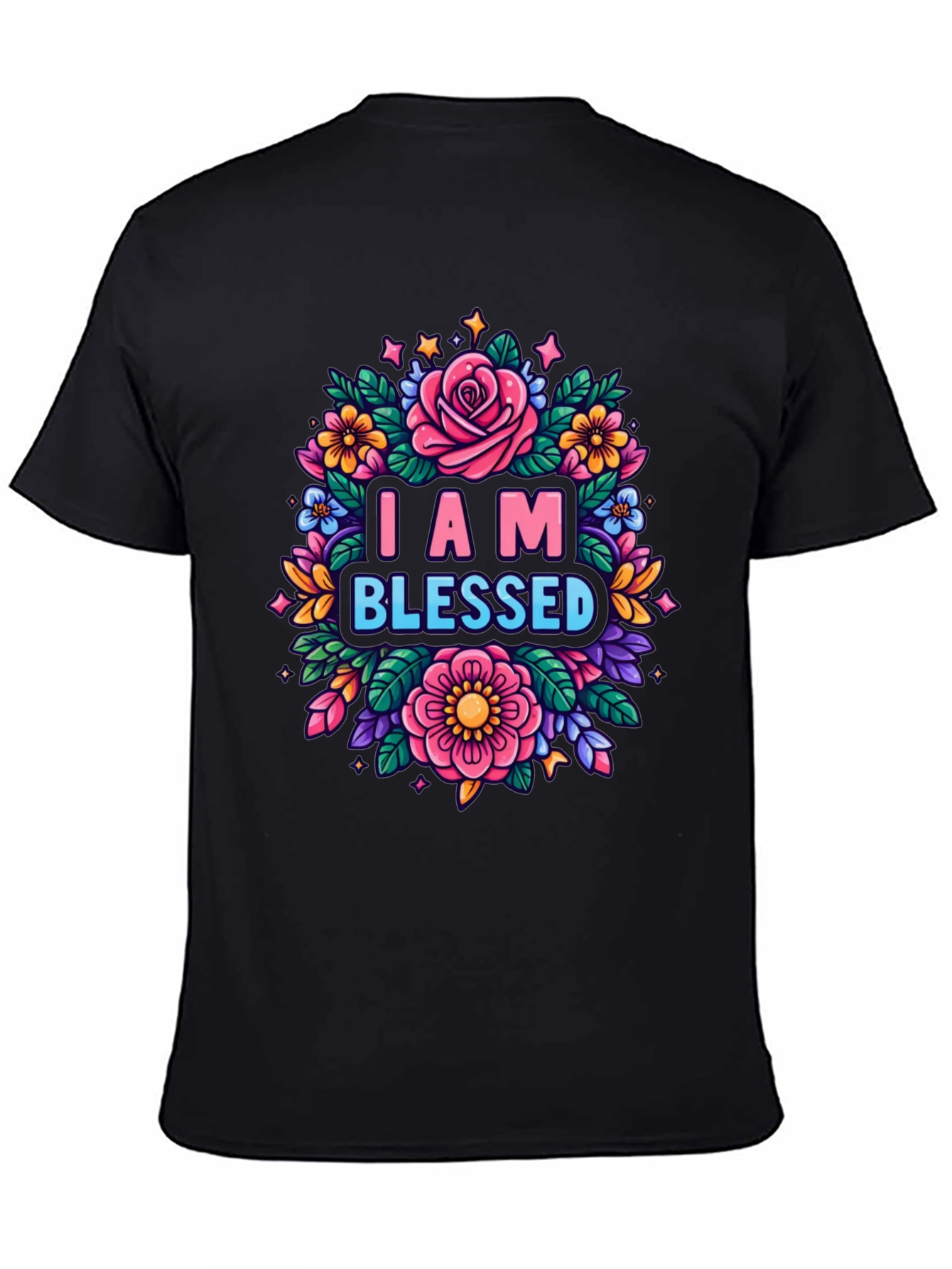 I AM BLESSED Floral Graphic T-Shirt