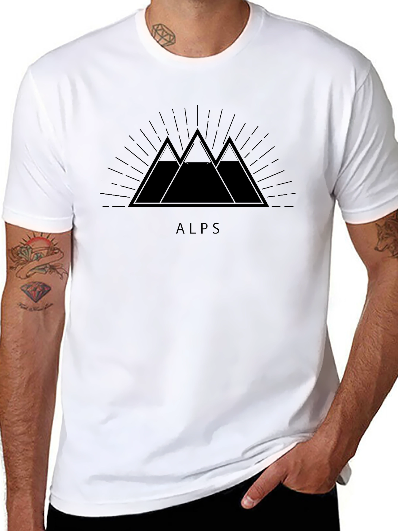Alps Mountain Graphic Tee - Black Unisex T-Shirt
