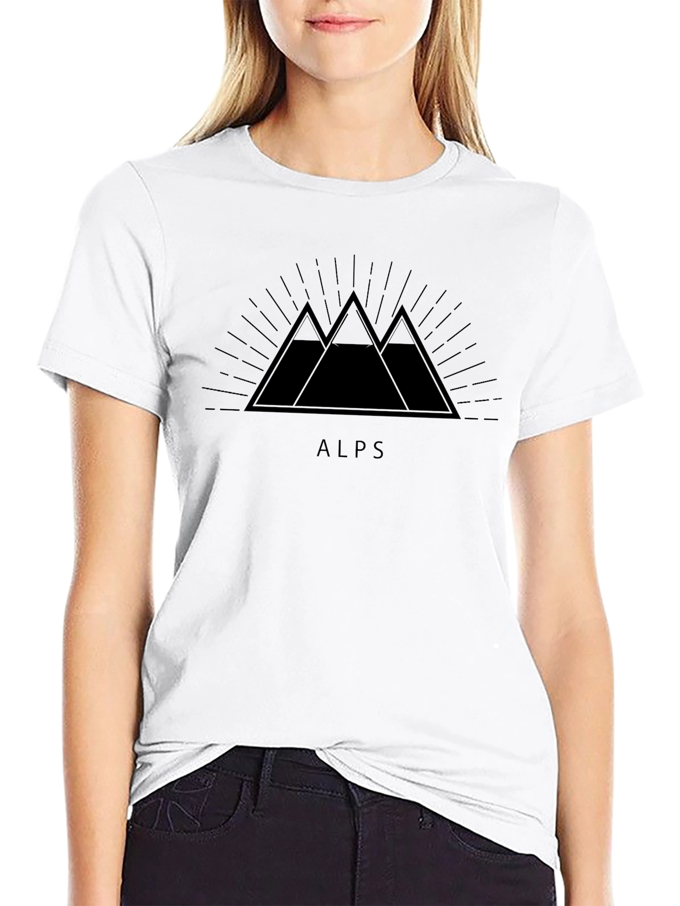 Alps Mountain Graphic Tee - Black Unisex T-Shirt