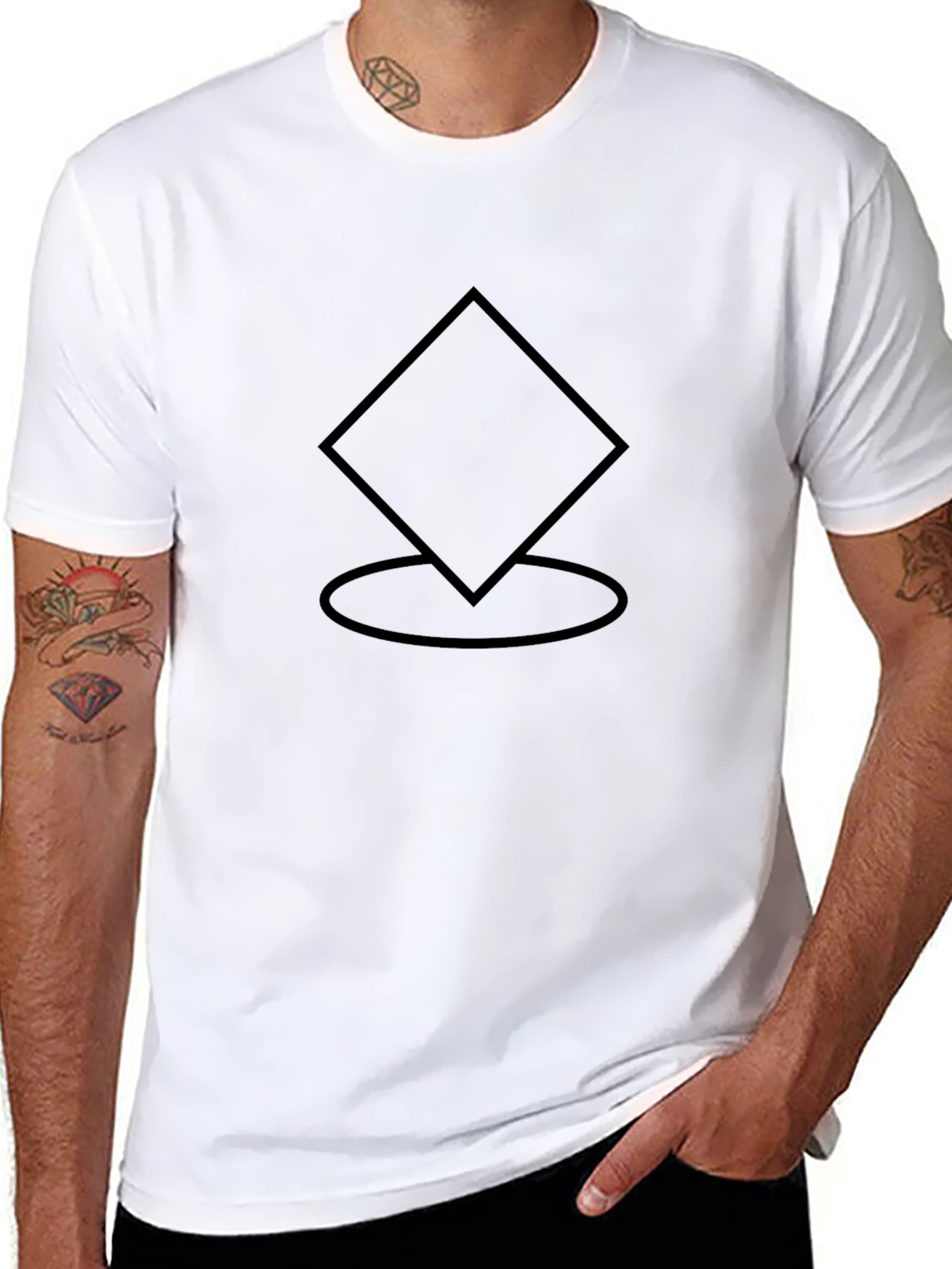 Geometric Symbol Black T-Shirt