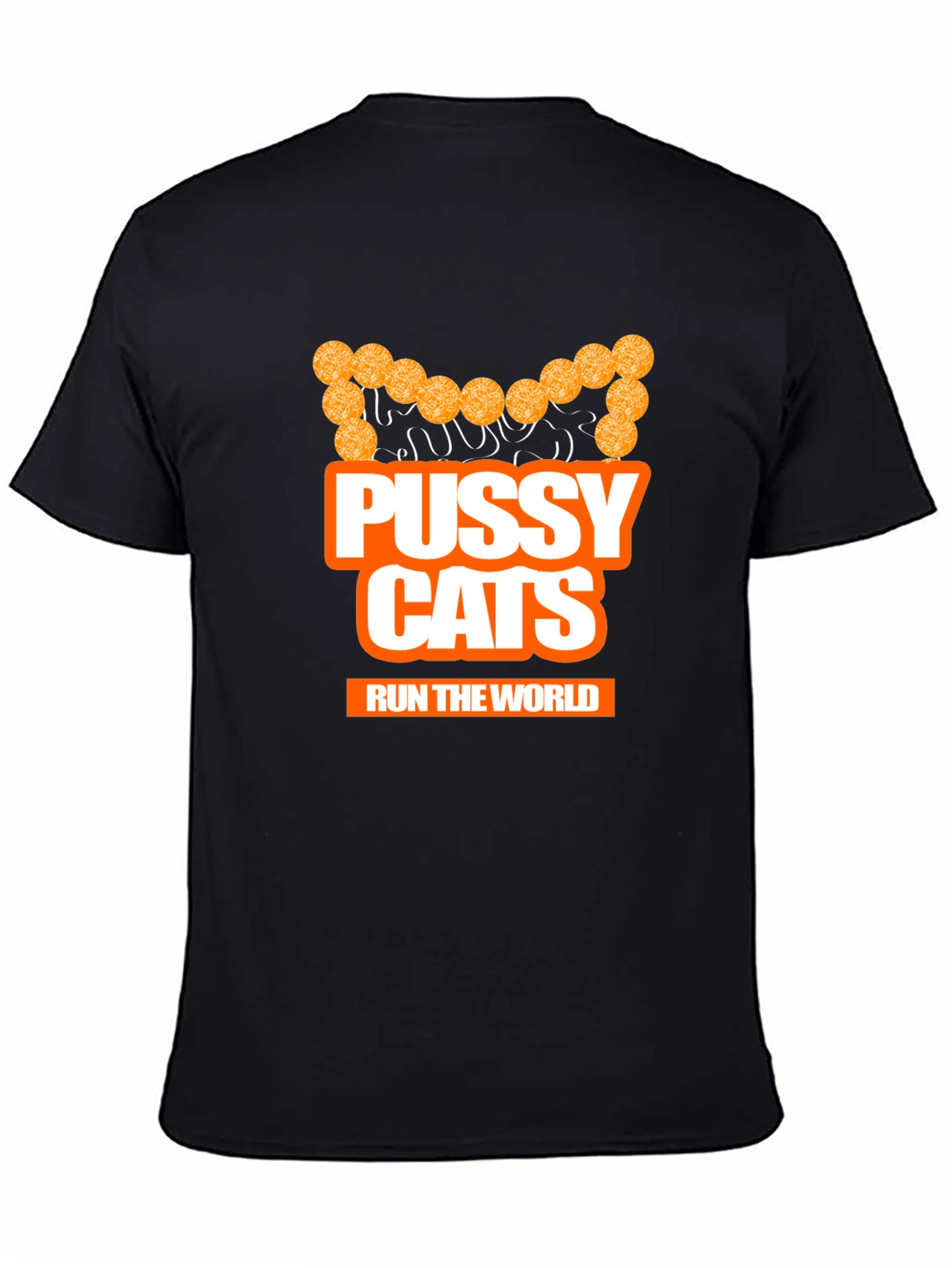Pussy Cats Run The World Black Graphic T-Shirt